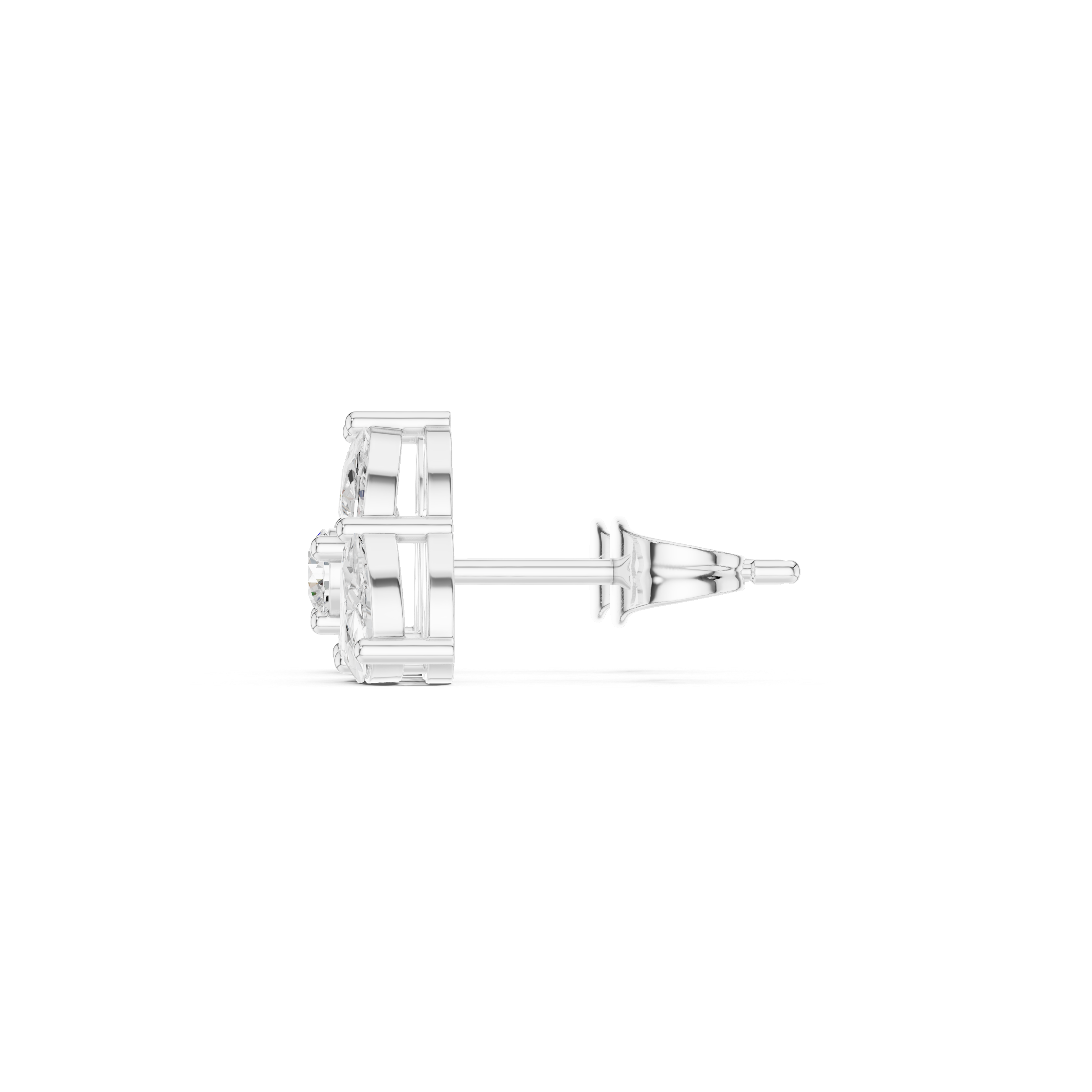 Trillion Cluster Diamond Stud Earrings – Modern Geometric Trio Design