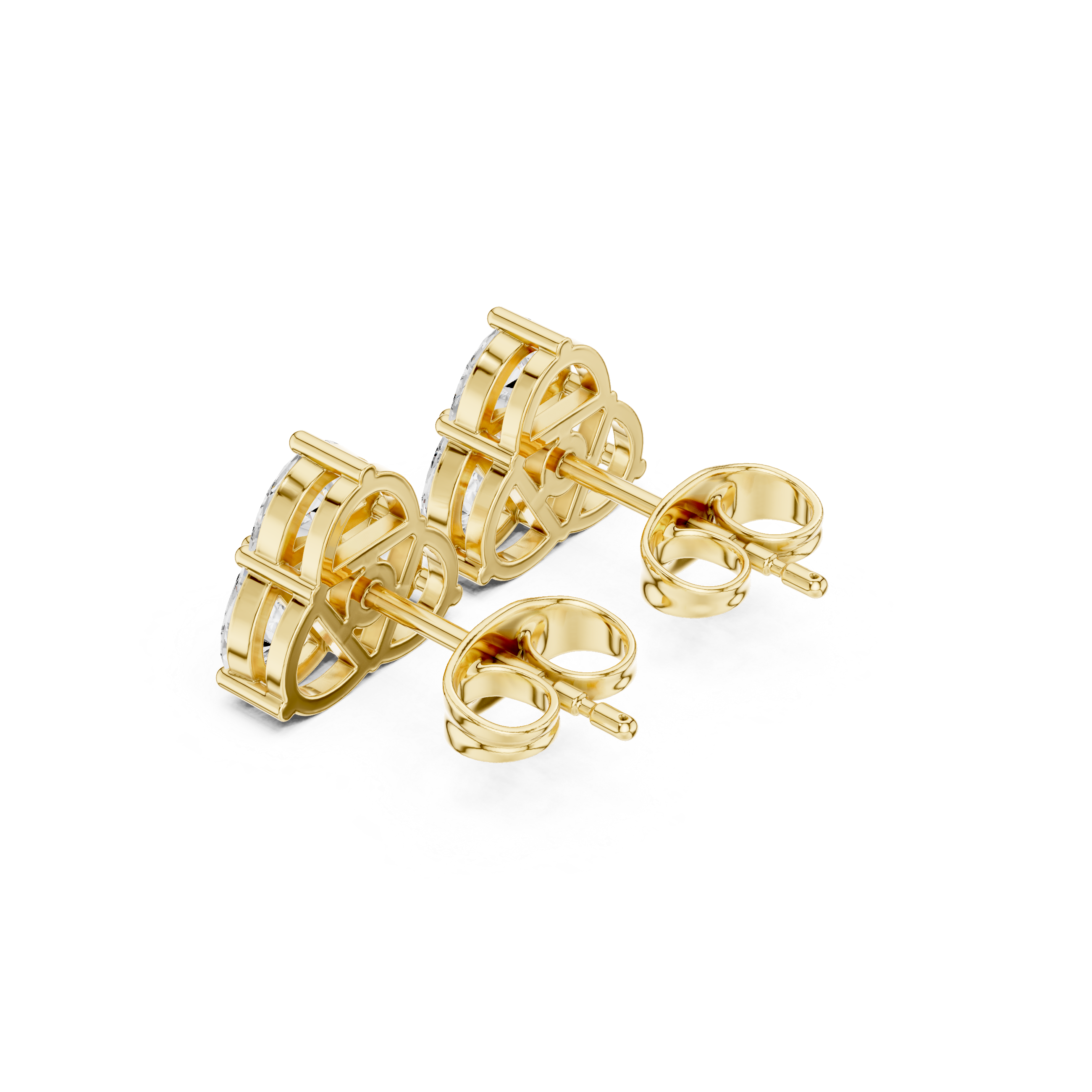 Trillion Cluster Diamond Stud Earrings – Modern Geometric Trio Design