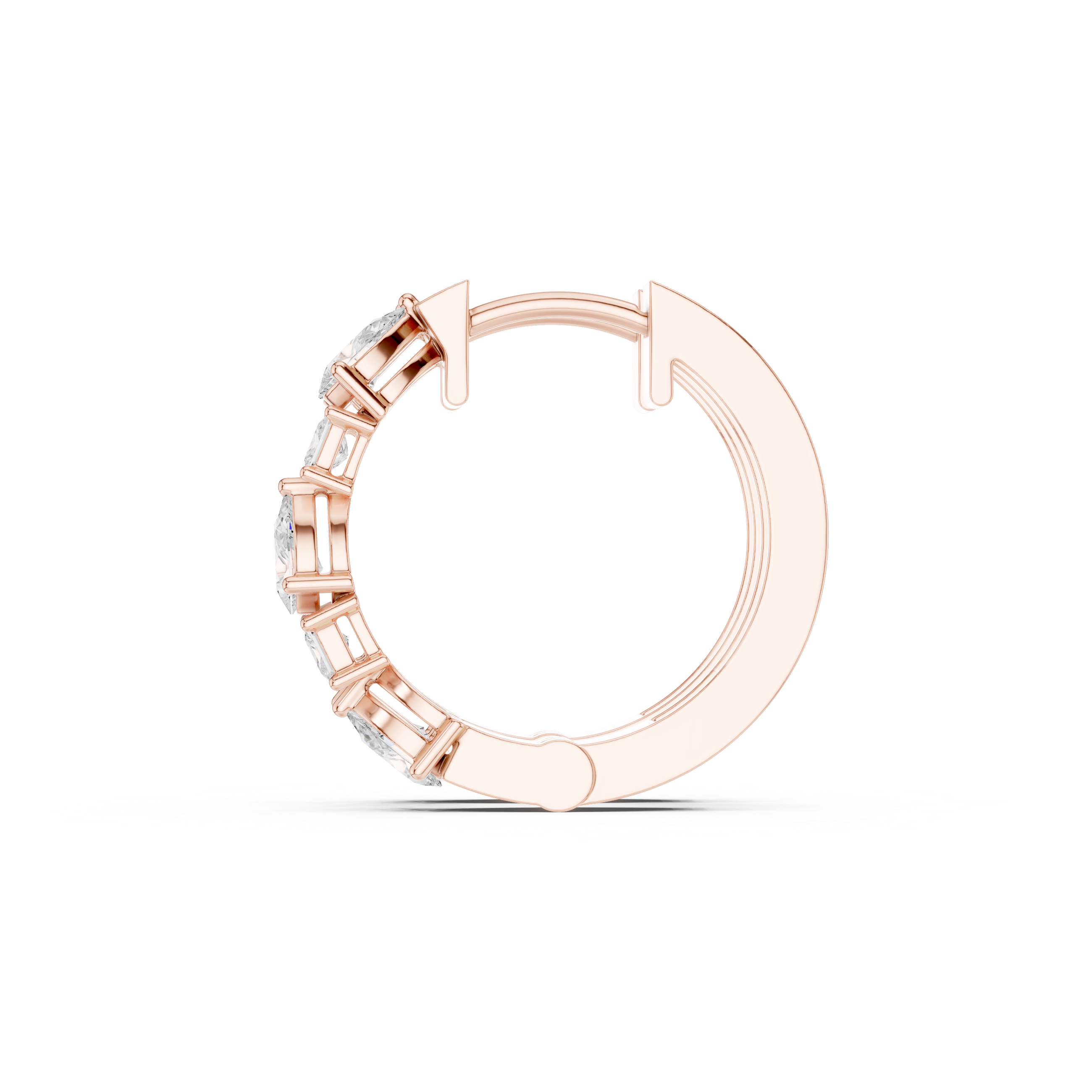 Multi Shape Diamond Hoop Earrings – Pear & Princess Cut Line Design