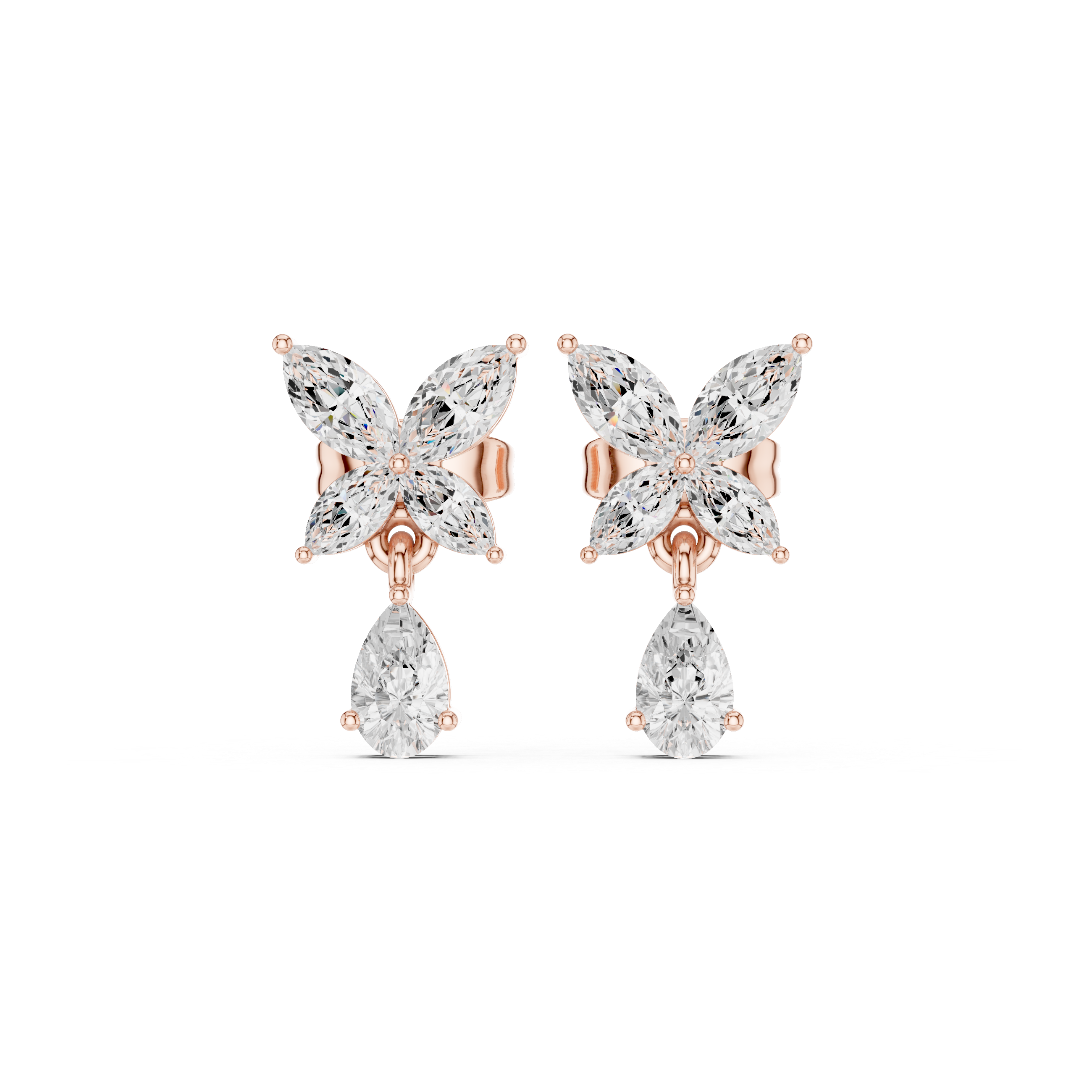Marquise & Pear Cut Drop Earrings – Floral Inspired Elegant Design