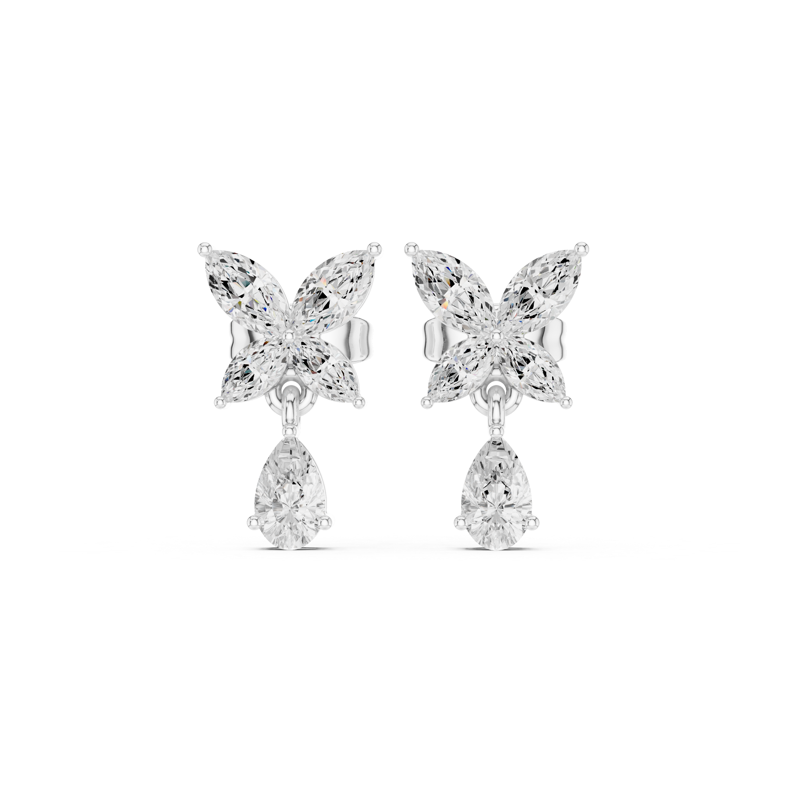 Marquise & Pear Cut Drop Earrings – Floral Inspired Elegant Design
