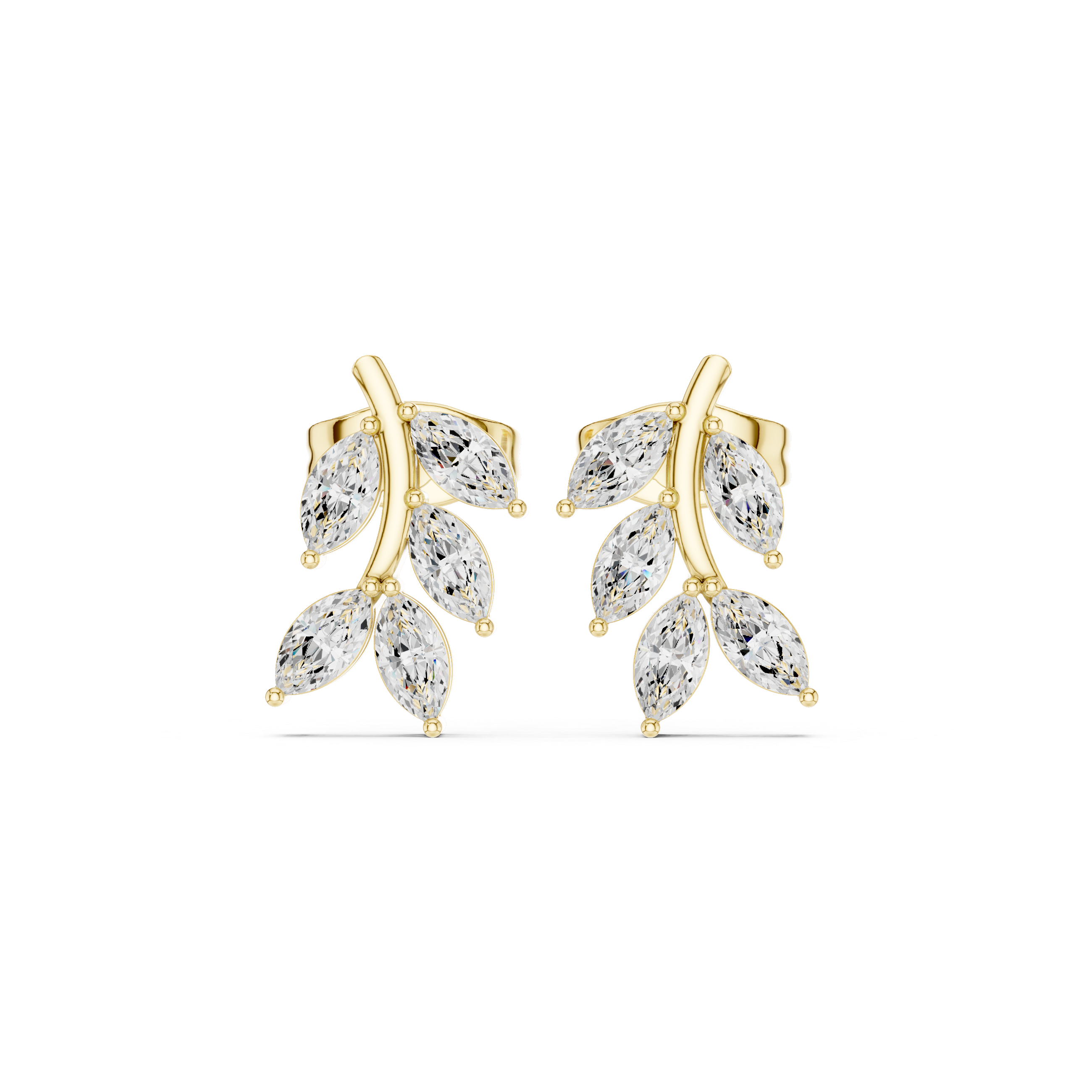 Marquise Stone Leaf Earrings – Nature-Inspired Elegant Design