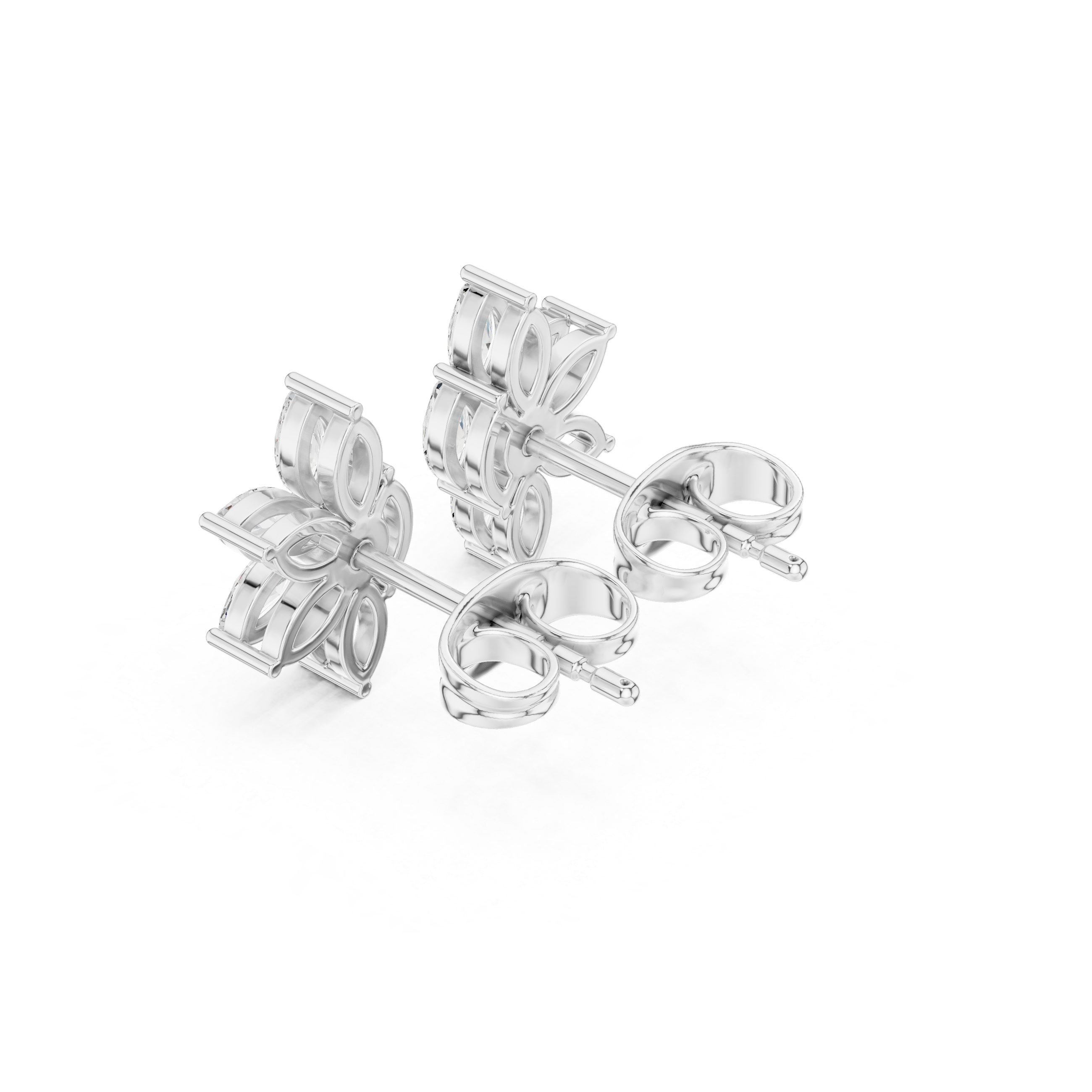 Marquise Cut Floral Cluster Earrings – Elegant Sparkling Bloom