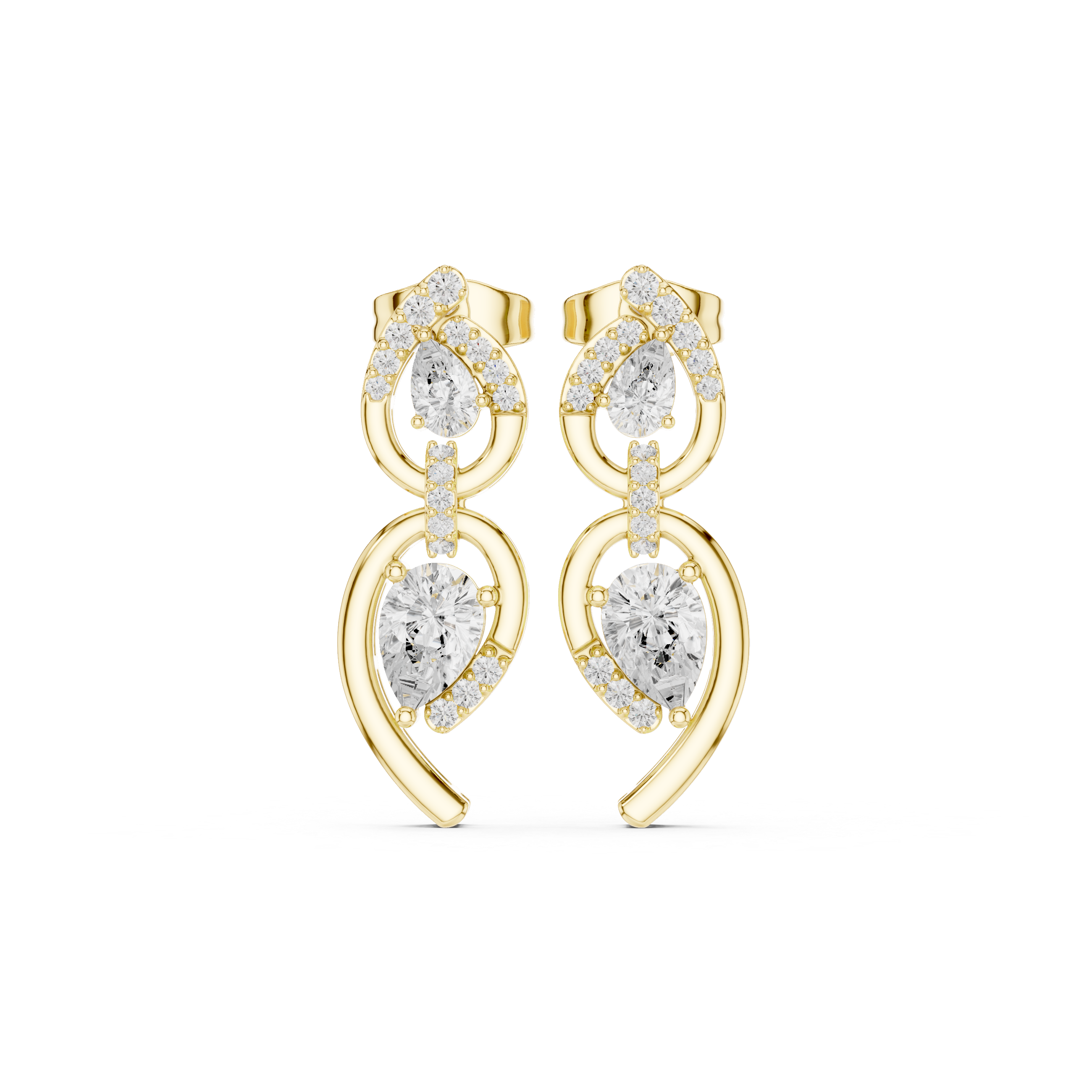 Pear Cut Multi-Stone Drop Earrings – Elegant Flow Design