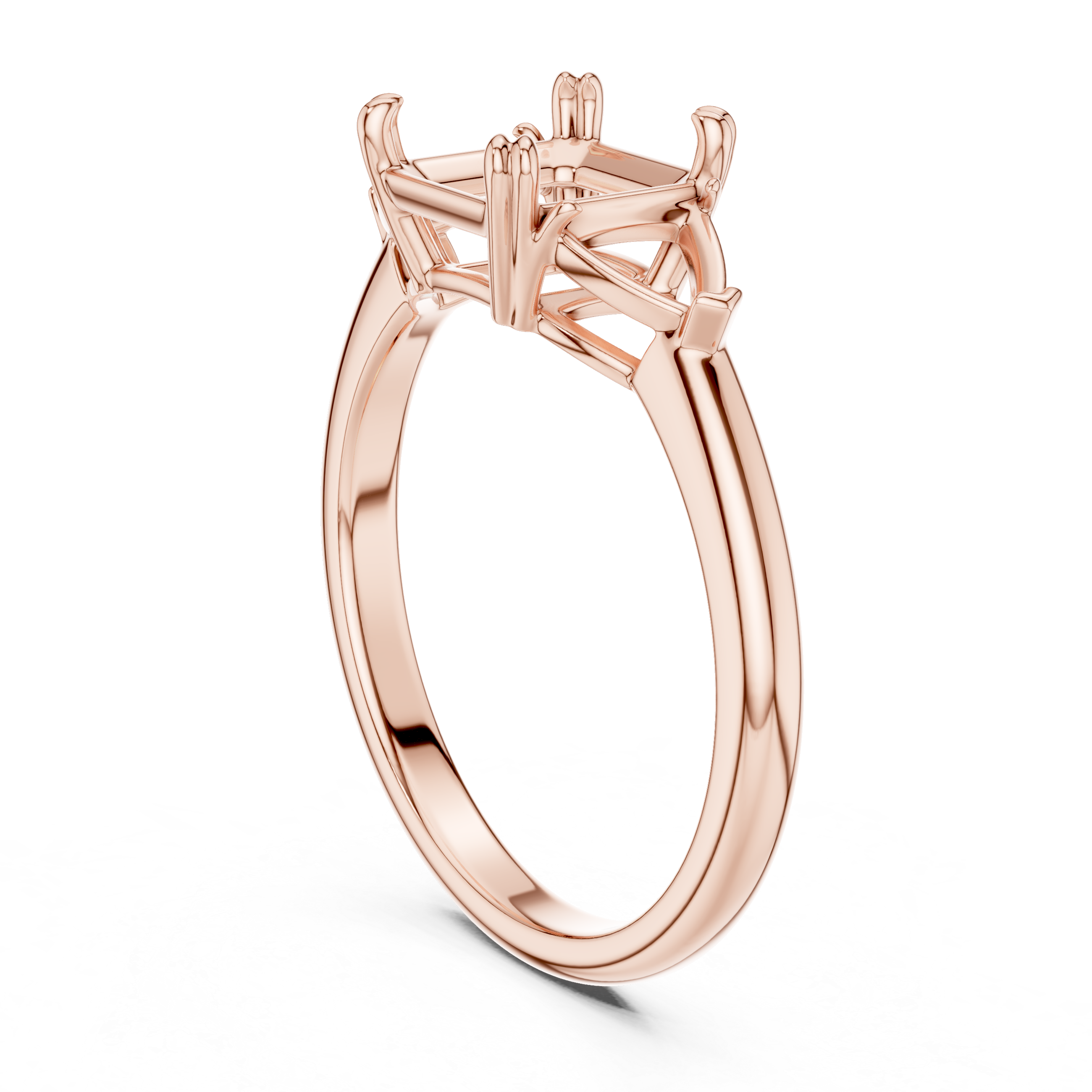 Asscher Cut Three-Stone Diamond Engagement Ring