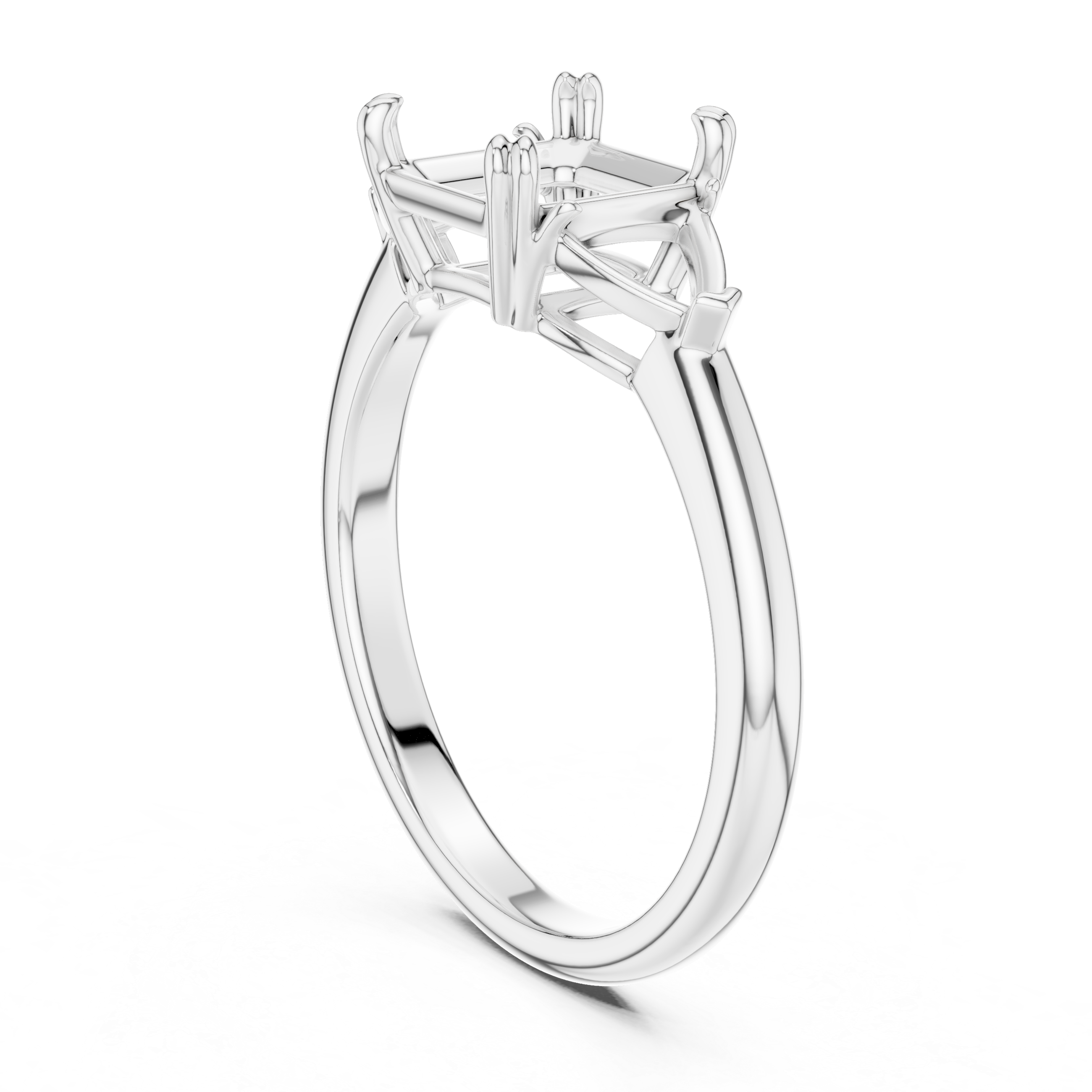 Asscher Cut Three-Stone Diamond Engagement Ring