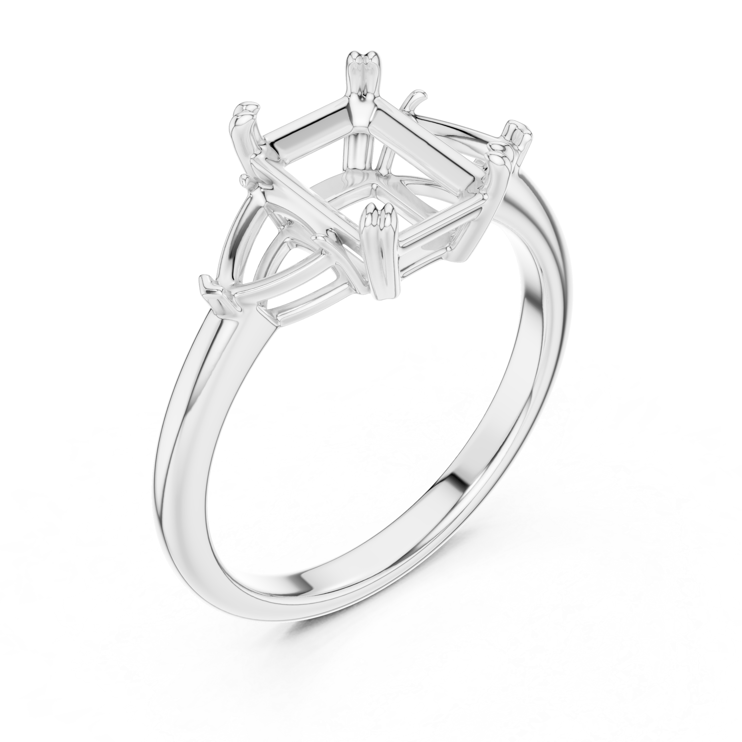 Emerald Cut Three-Stone Diamond Engagement Ring