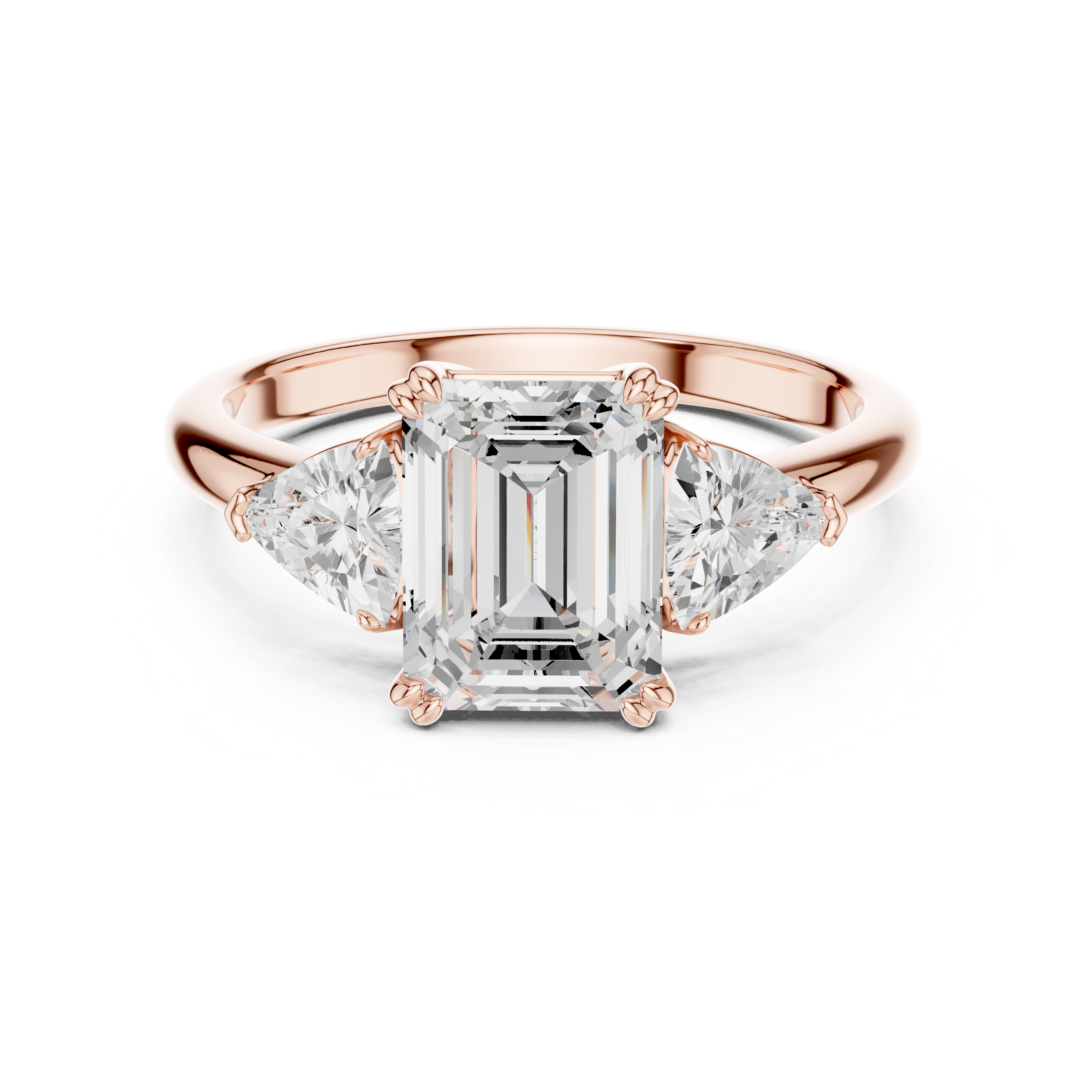 Emerald Cut Three-Stone Diamond Engagement Ring