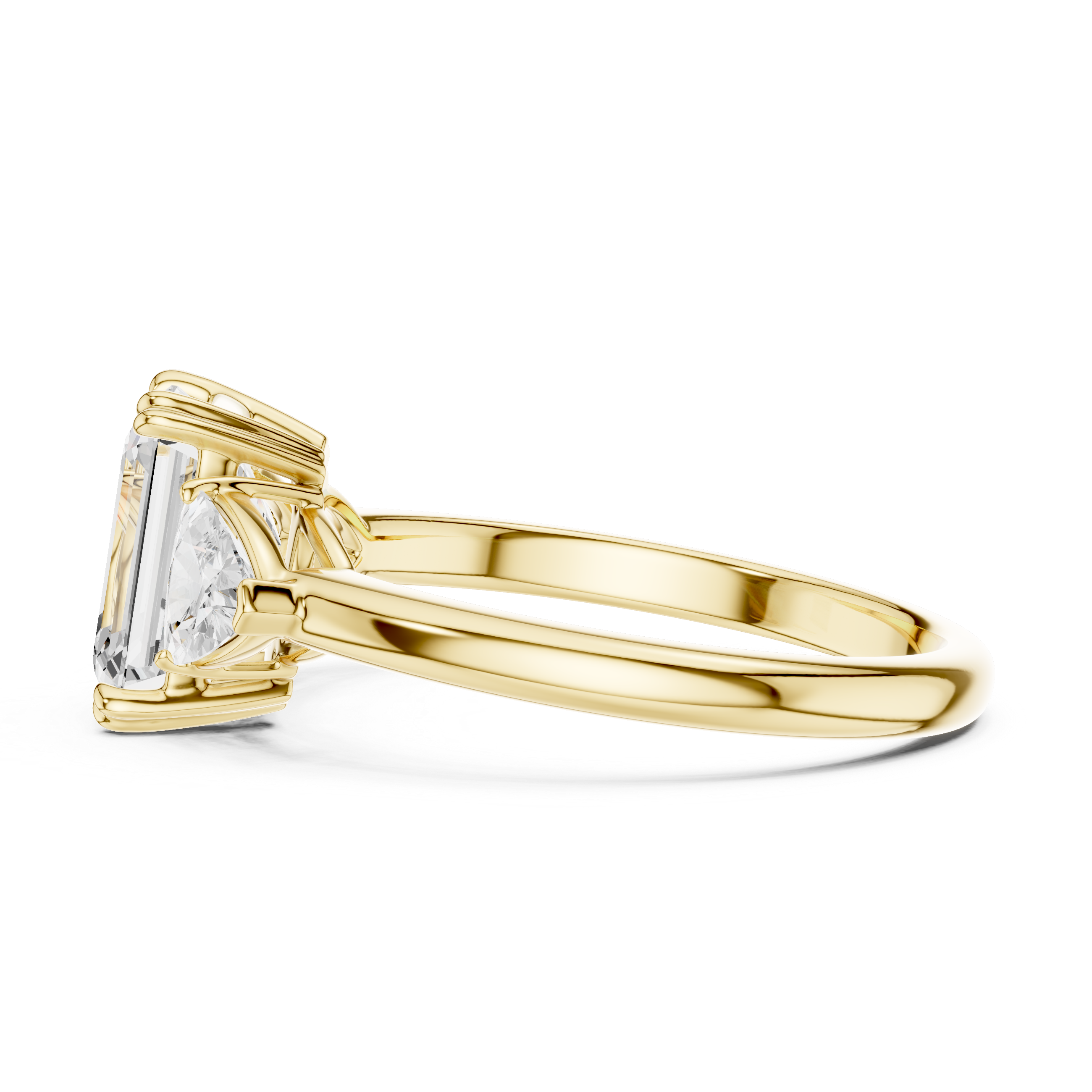 Emerald Cut Three-Stone Diamond Engagement Ring