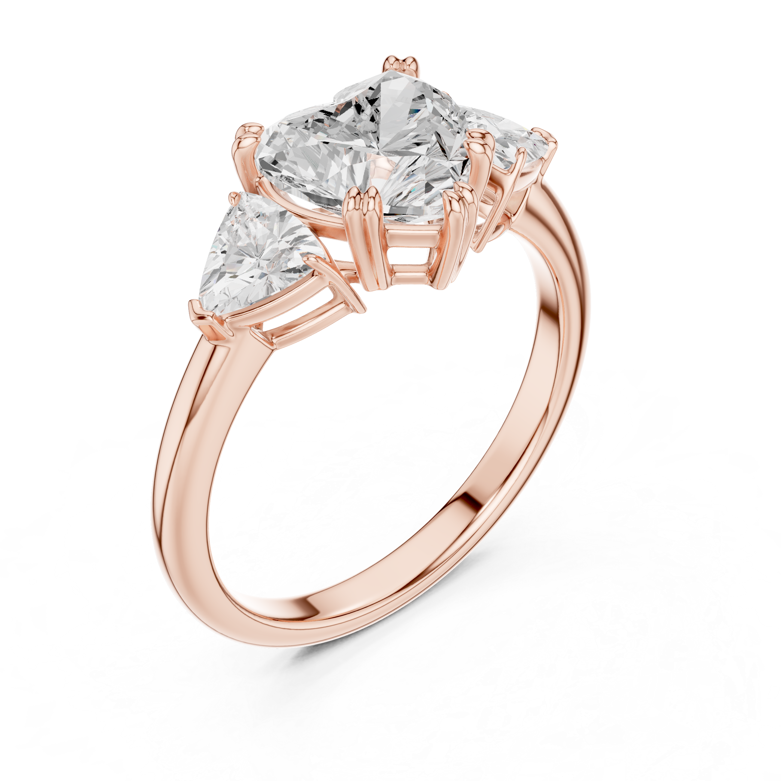 Heart Cut Three-Stone Diamond Engagement Ring