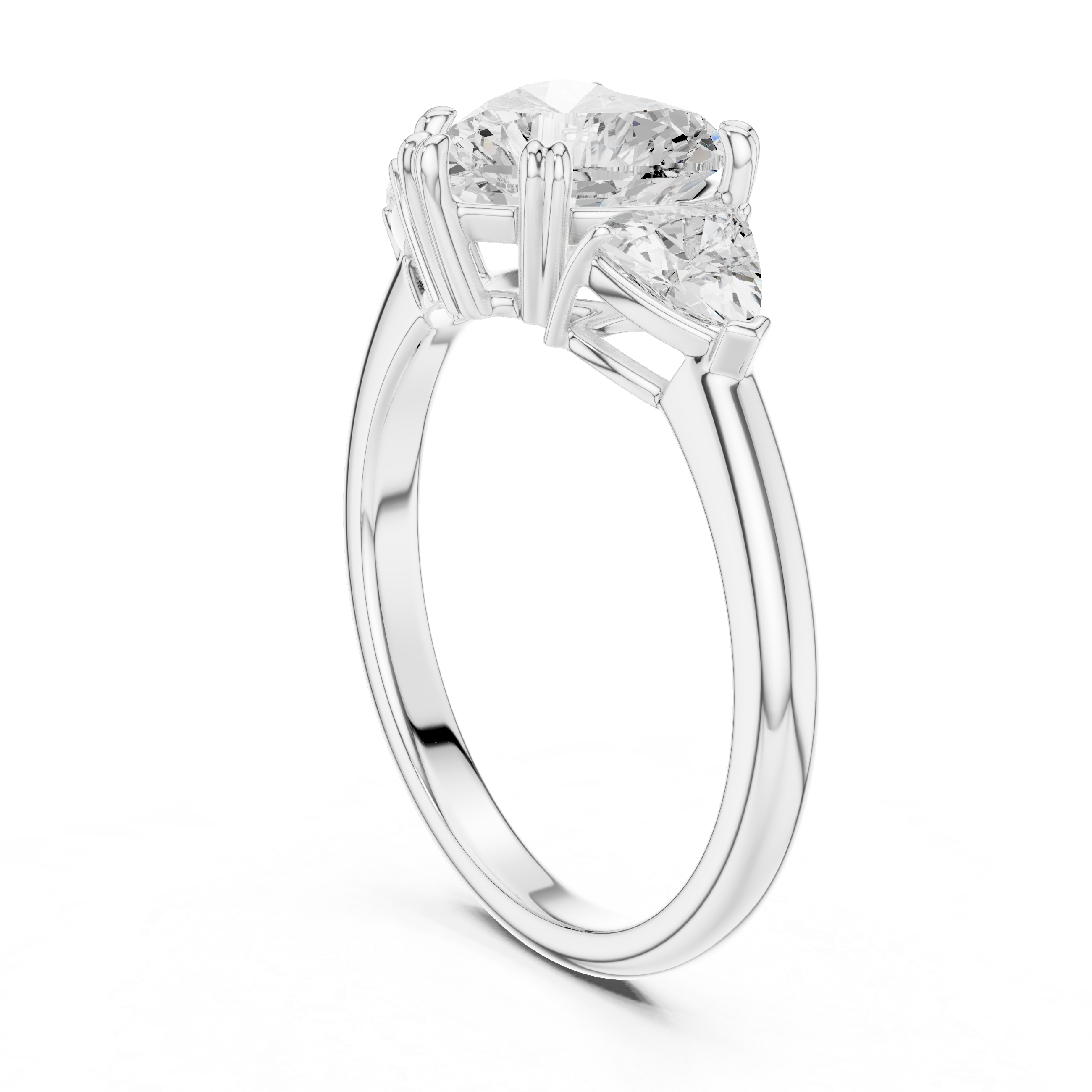 Heart Cut Three-Stone Diamond Engagement Ring