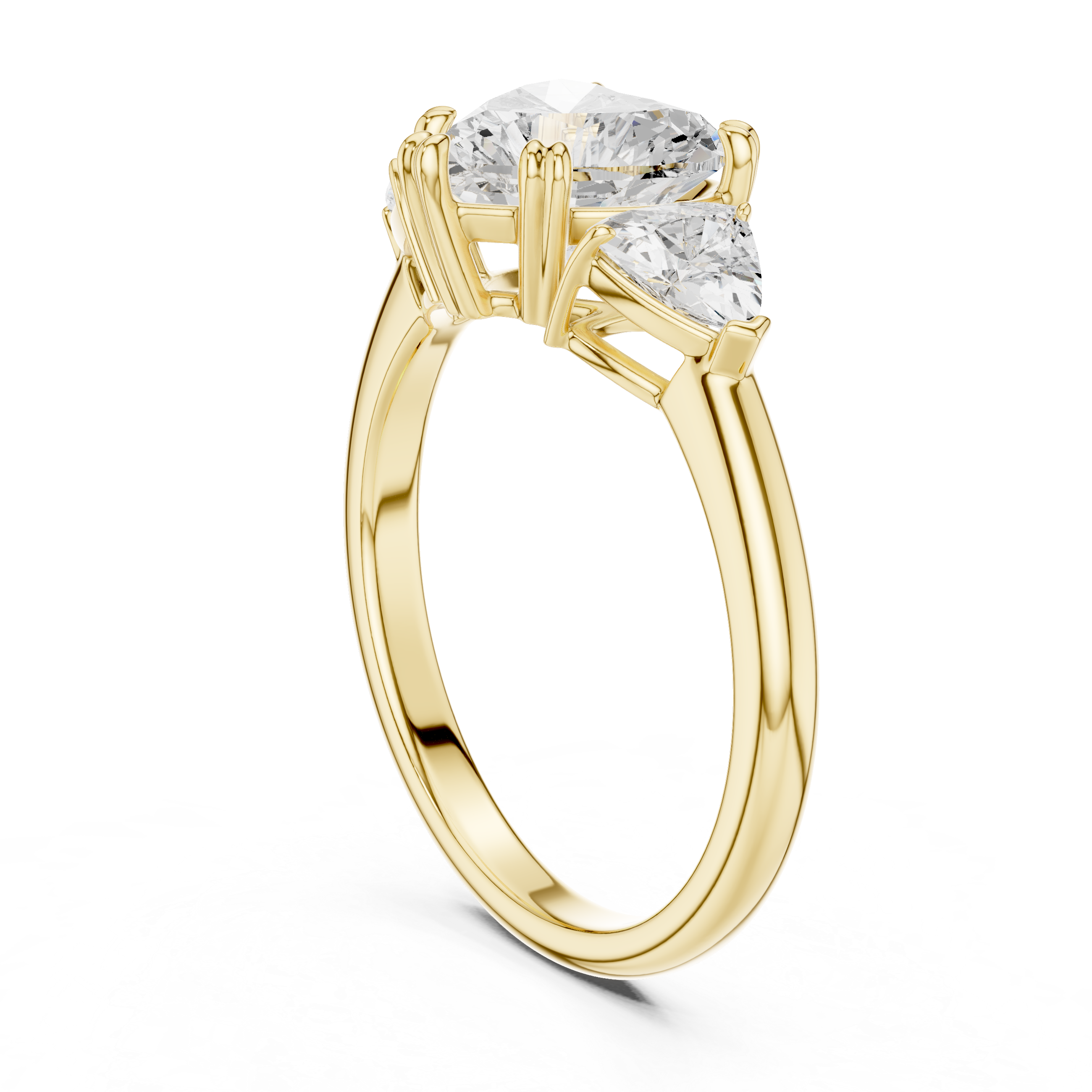 Heart Cut Three-Stone Diamond Engagement Ring