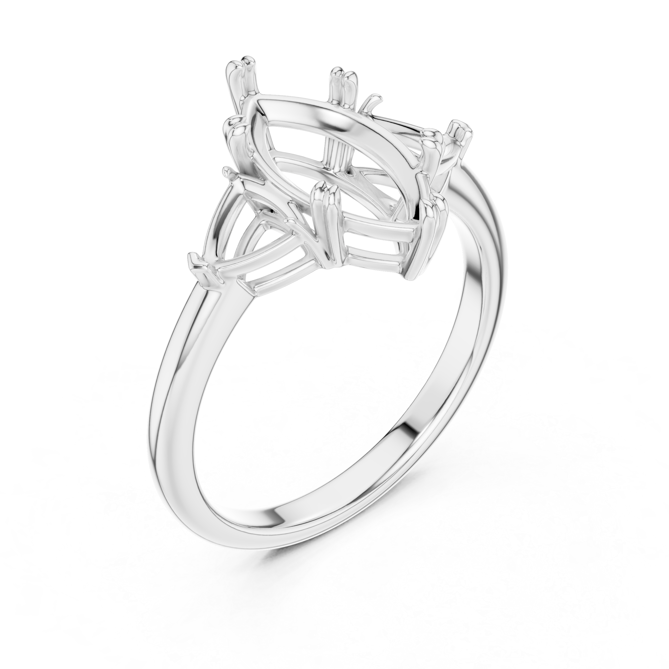 Marquise Cut Three-Stone Diamond Engagement Ring