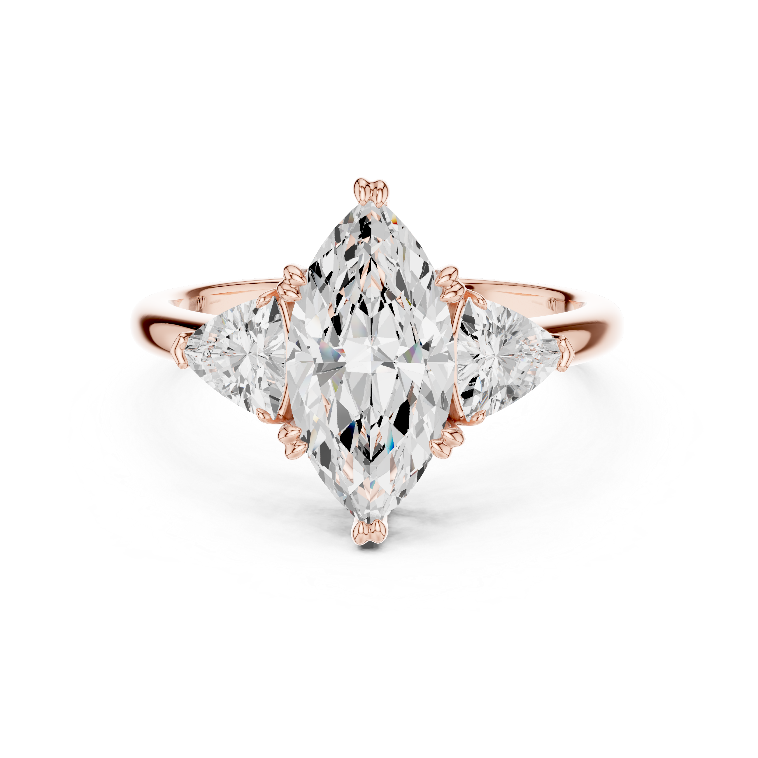 Marquise Cut Three-Stone Diamond Engagement Ring