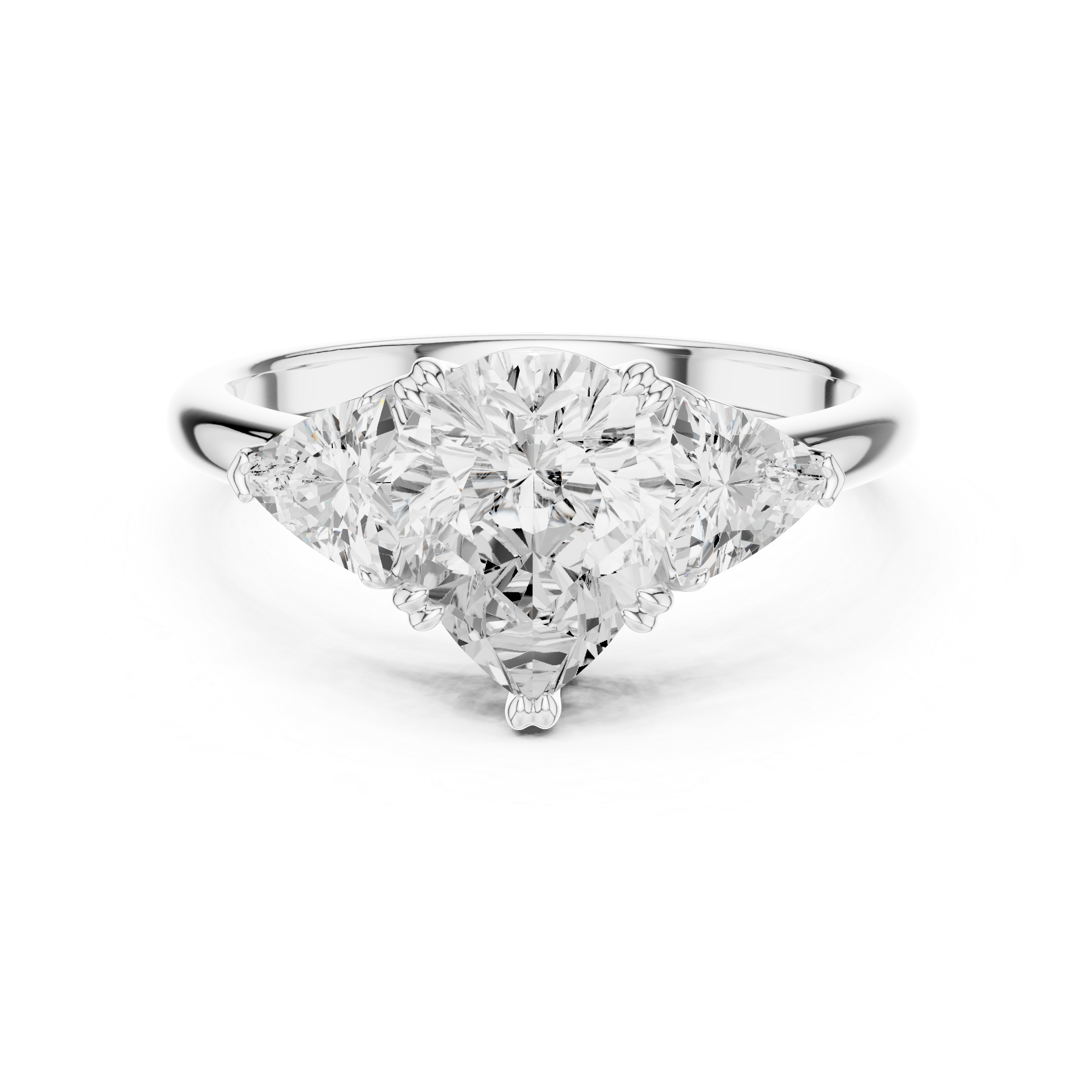 Pear Cut Three-Stone Diamond Engagement Ring