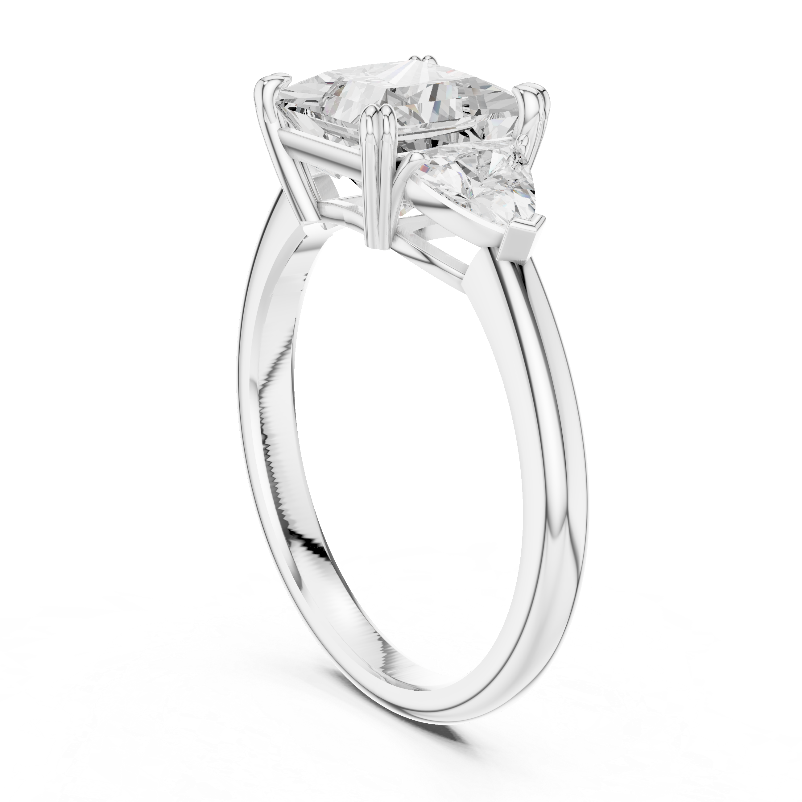 Princess Cut Three-Stone Diamond Engagement Ring