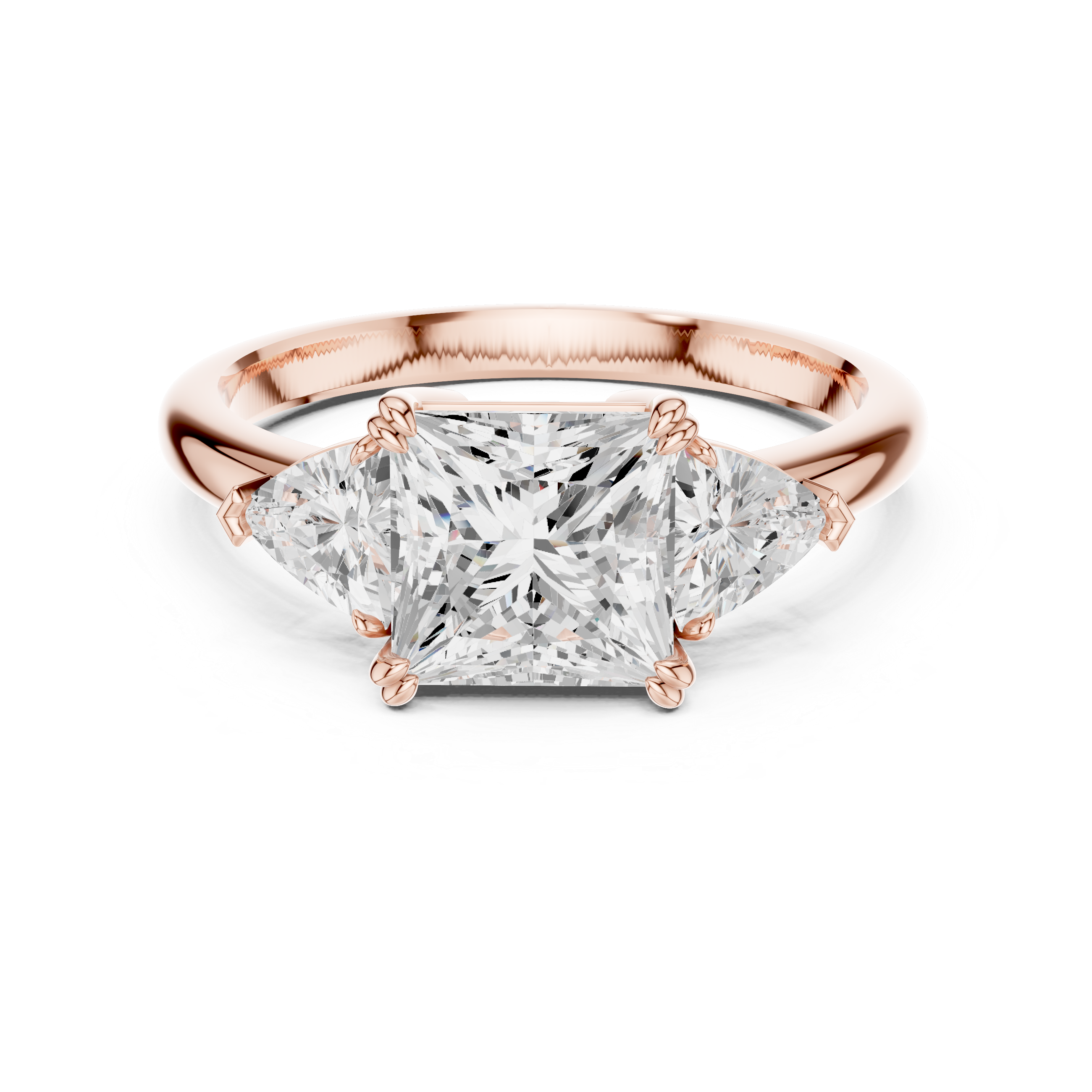 Princess Cut Three-Stone Diamond Engagement Ring