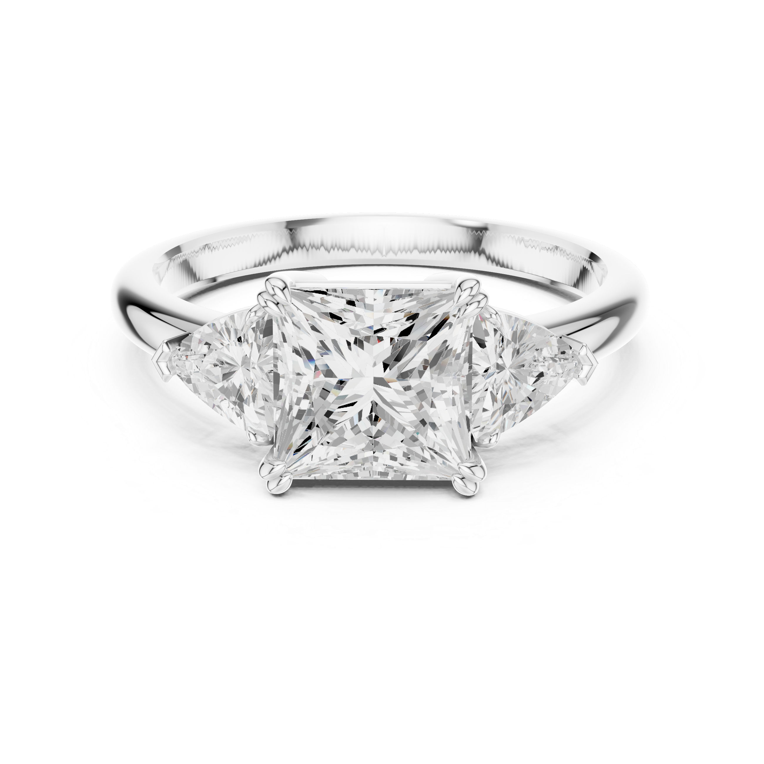 Princess Cut Three-Stone Diamond Engagement Ring