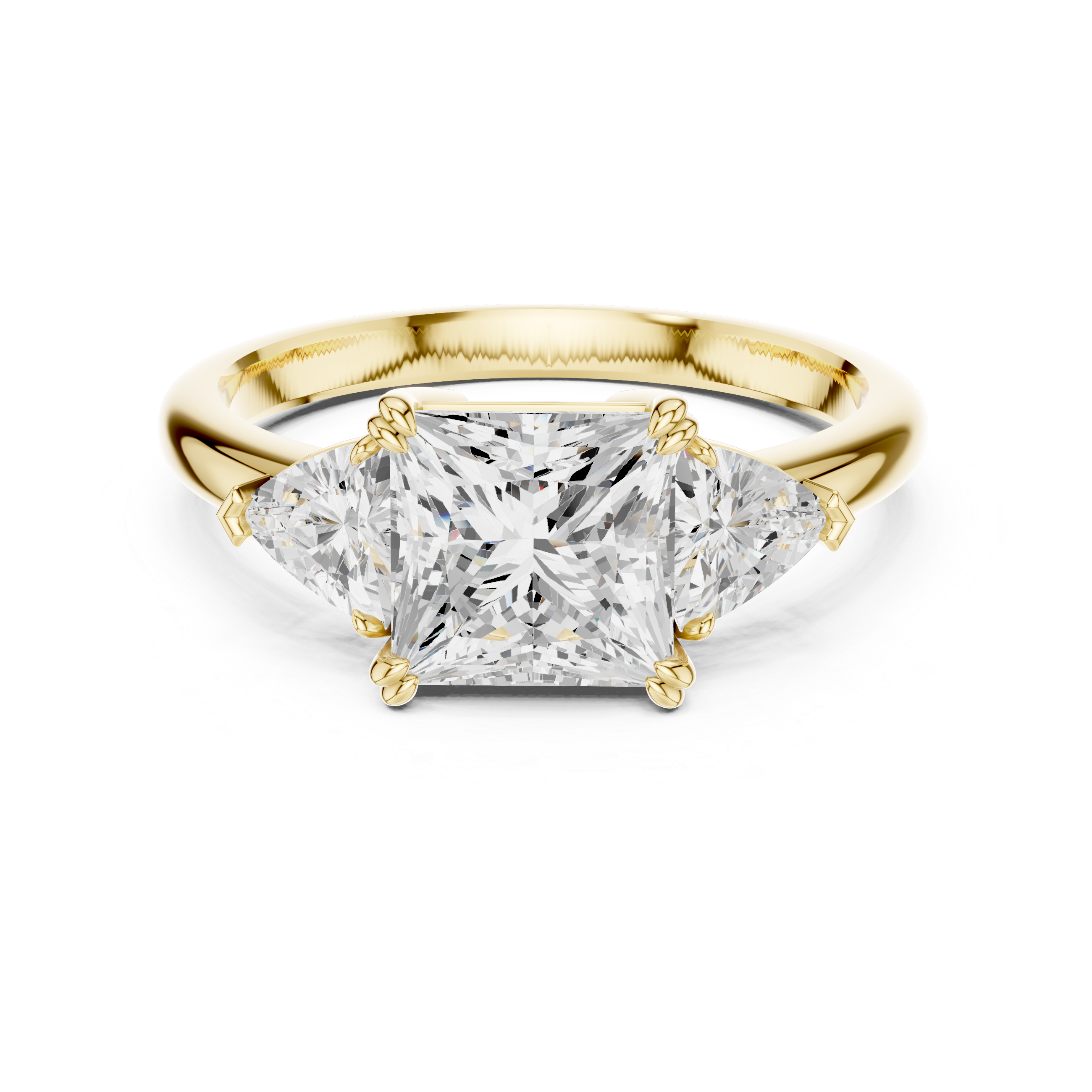 Princess Cut Three-Stone Diamond Engagement Ring