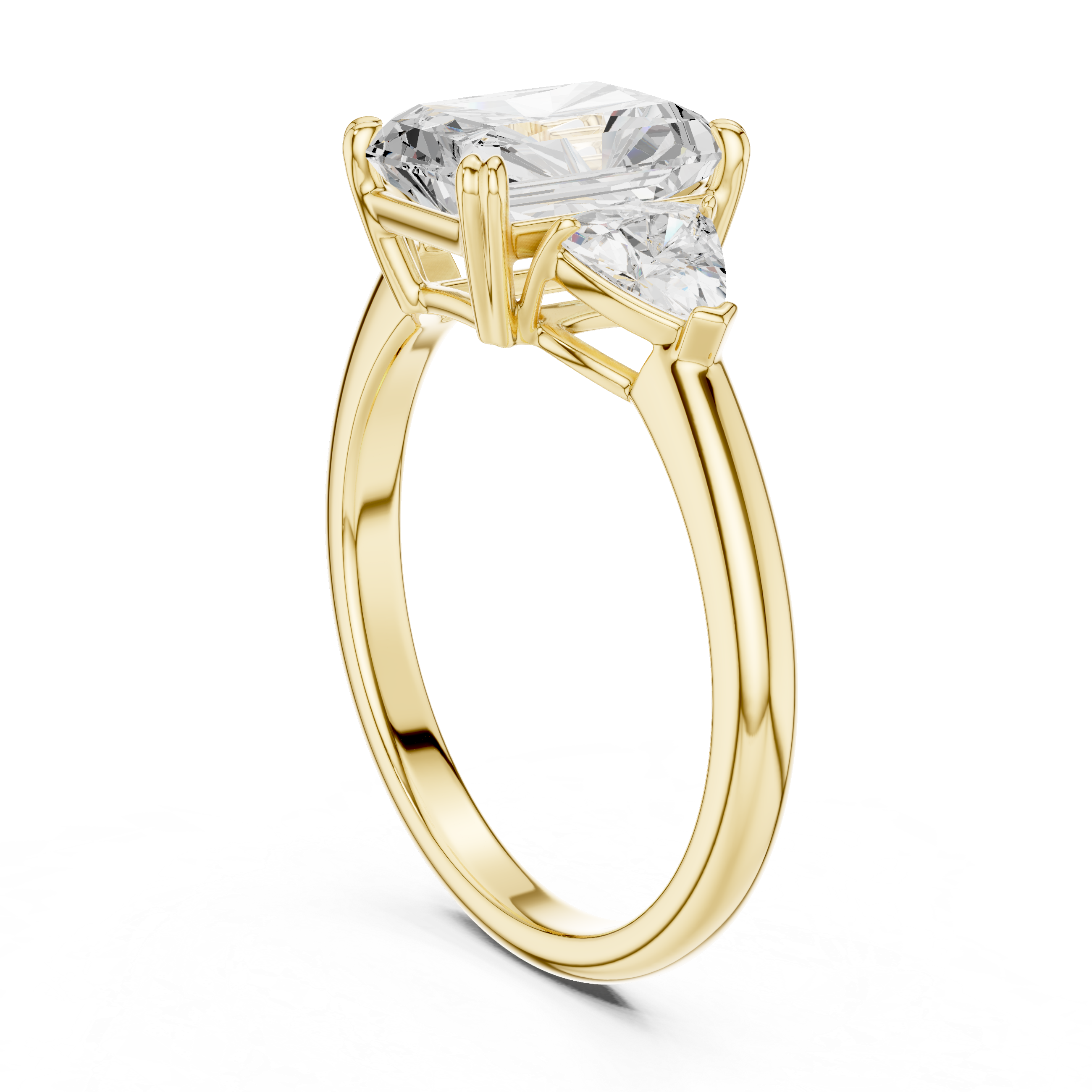 Radiant Cut Three-Stone Diamond Engagement Ring