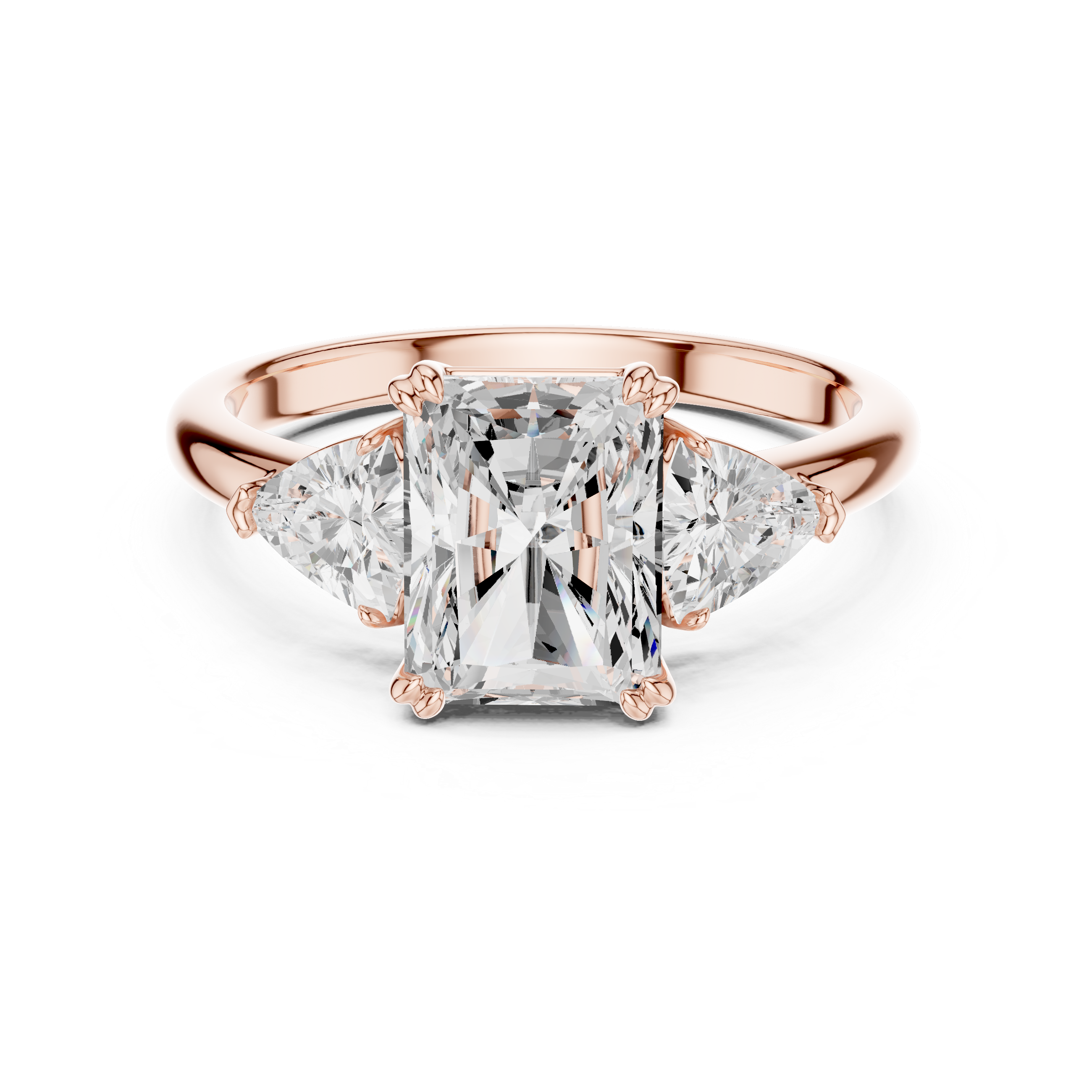 Radiant Cut Three-Stone Diamond Engagement Ring