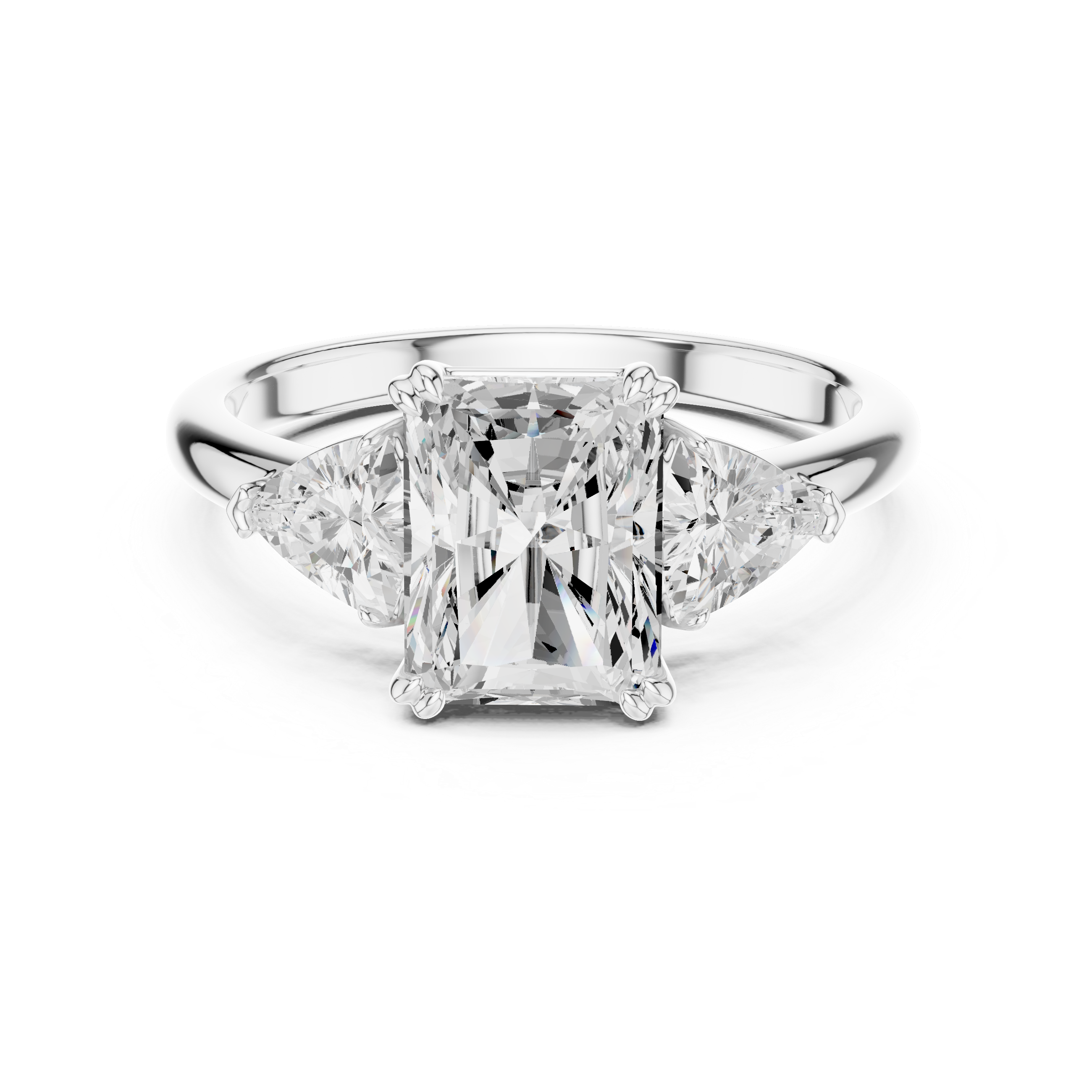 Radiant Cut Three-Stone Diamond Engagement Ring