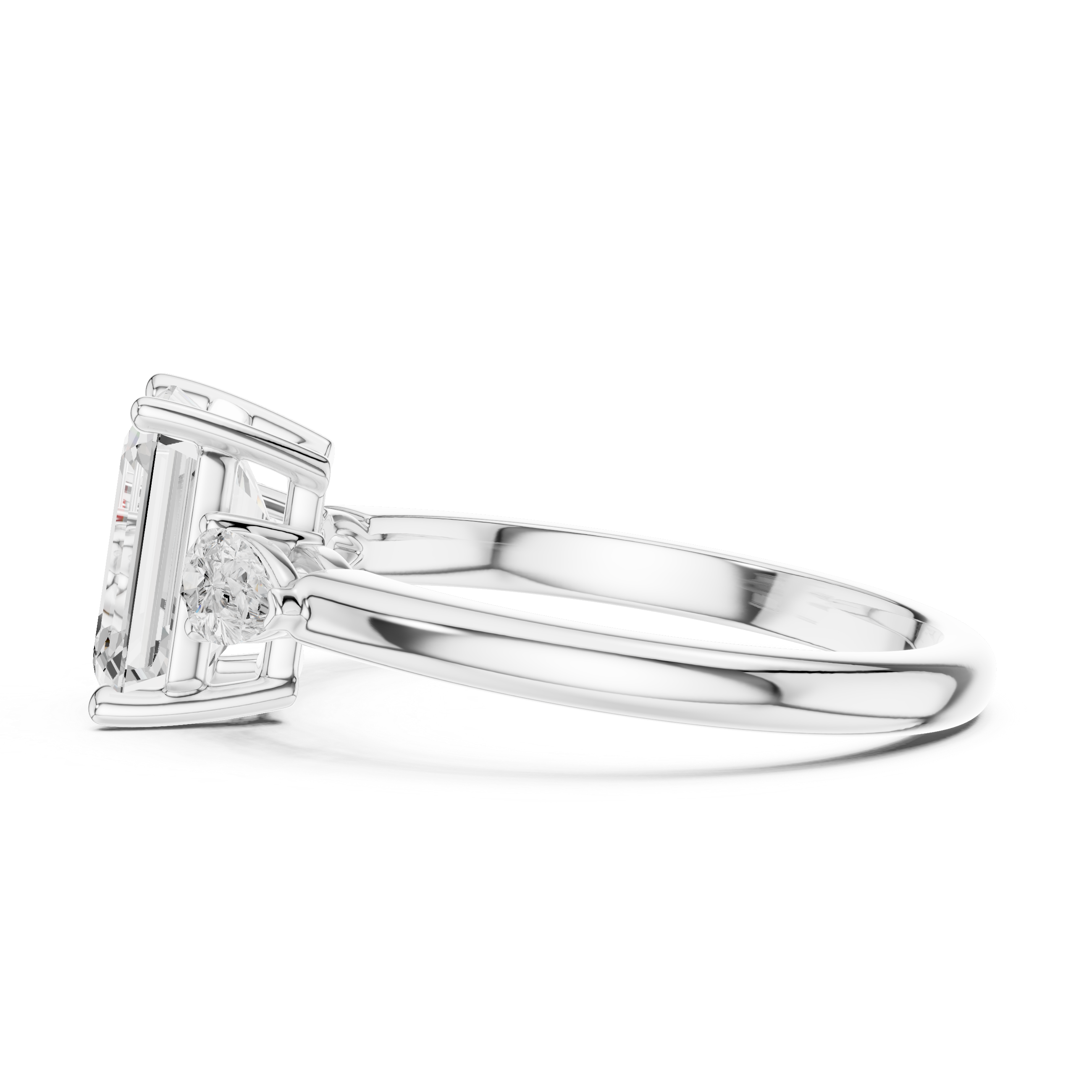 Emerald Cut Three-Stone Diamond Engagement Ring