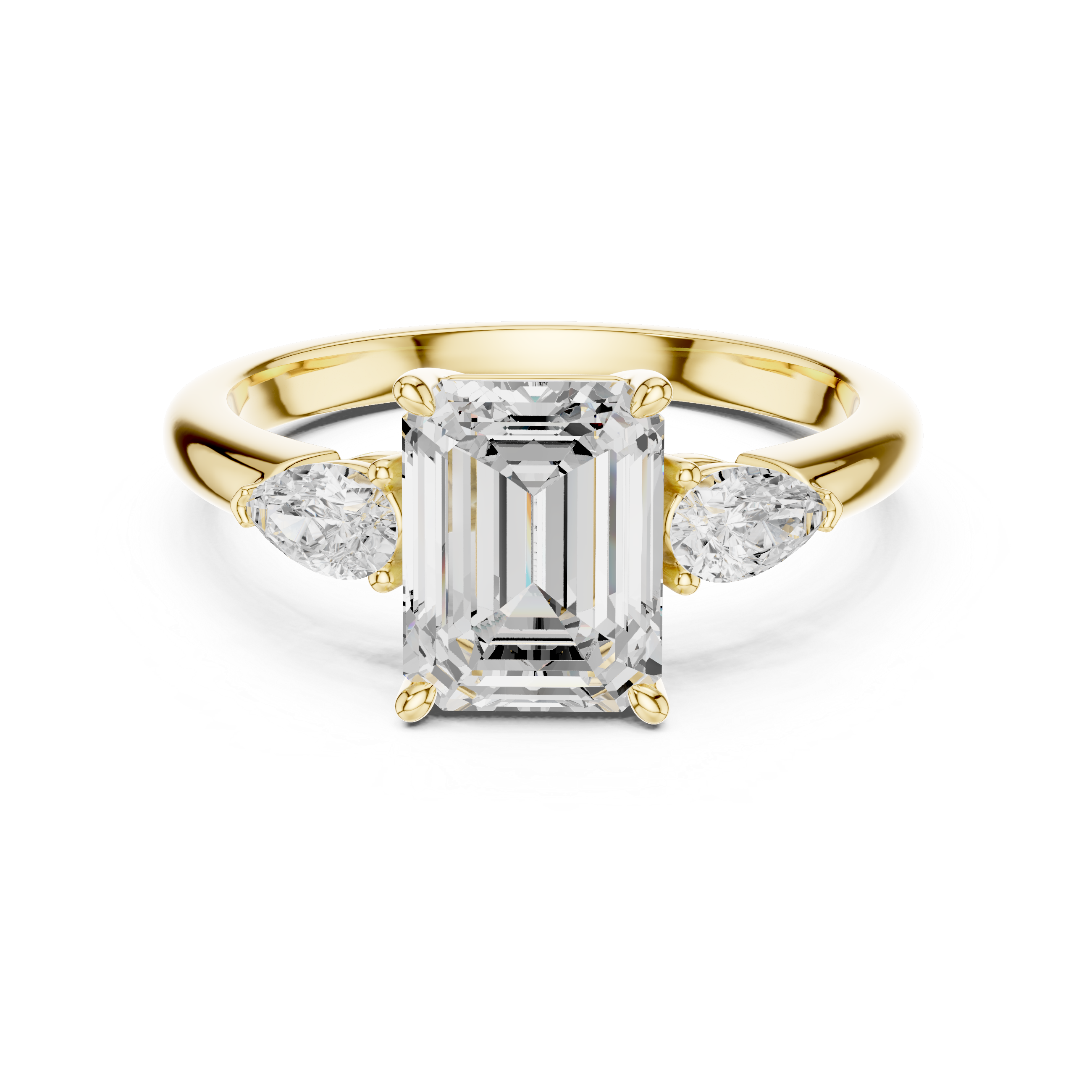 Emerald Cut Three-Stone Diamond Engagement Ring