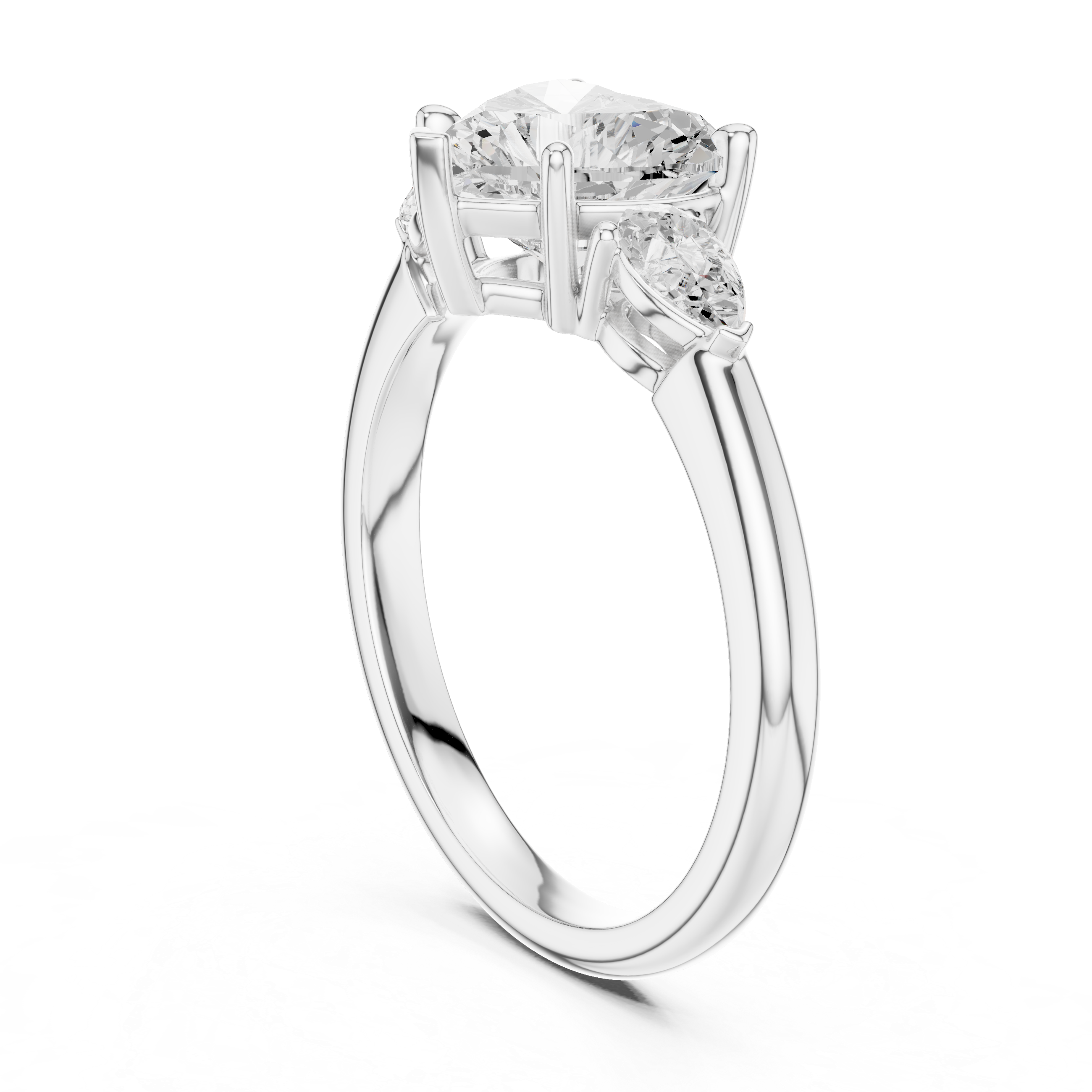 Heart Cut Three-Stone Diamond Engagement Ring