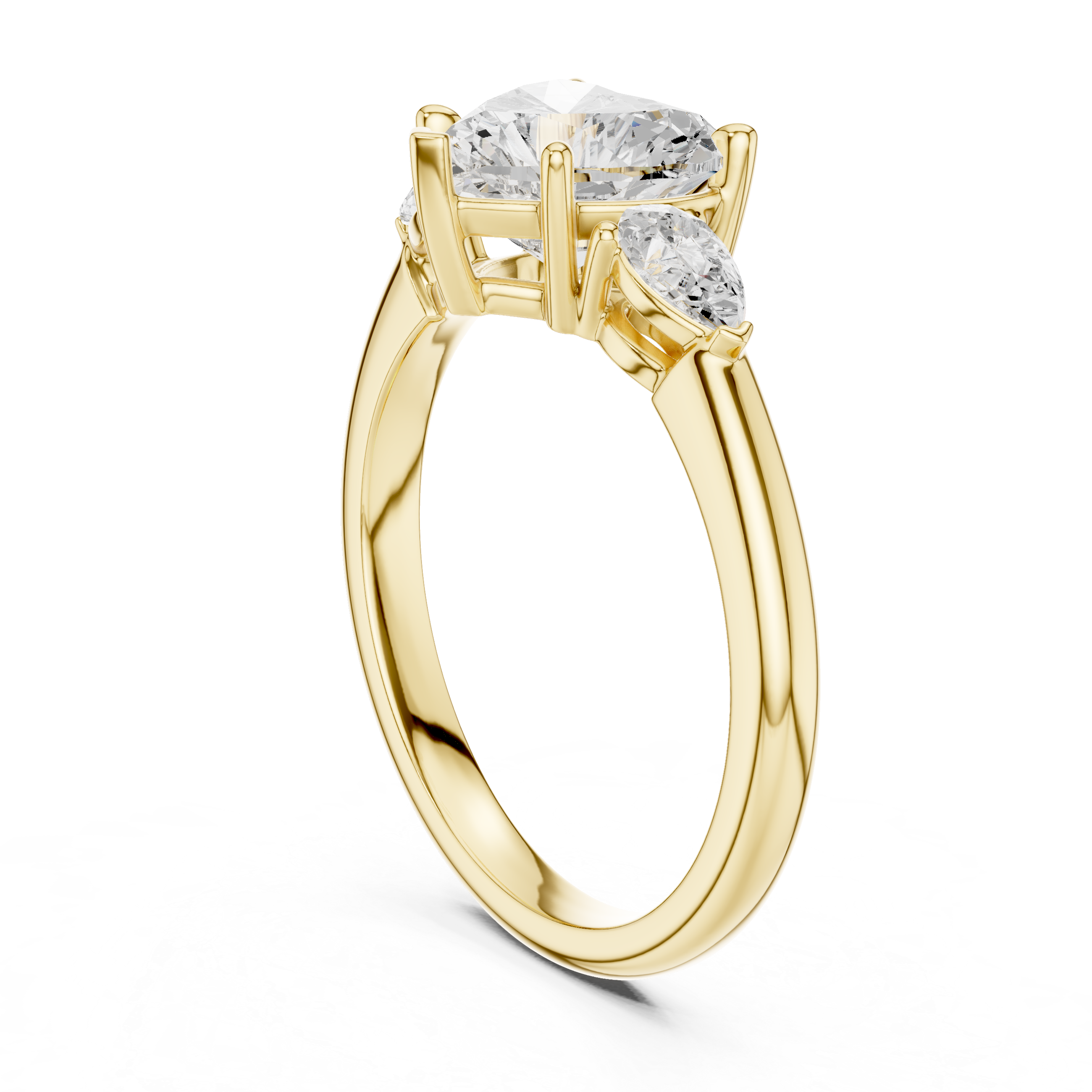 Heart Cut Three-Stone Diamond Engagement Ring