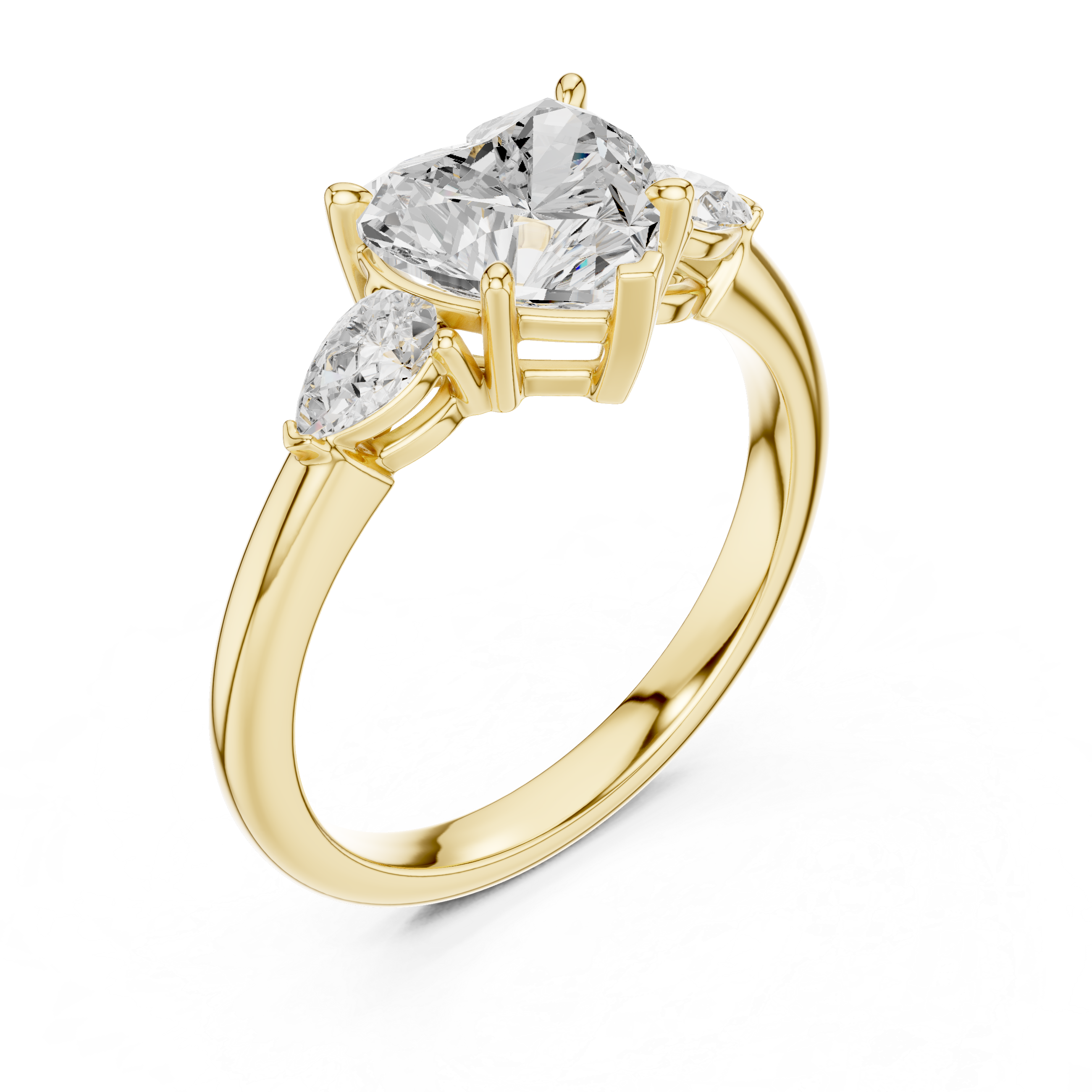 Heart Cut Three-Stone Diamond Engagement Ring