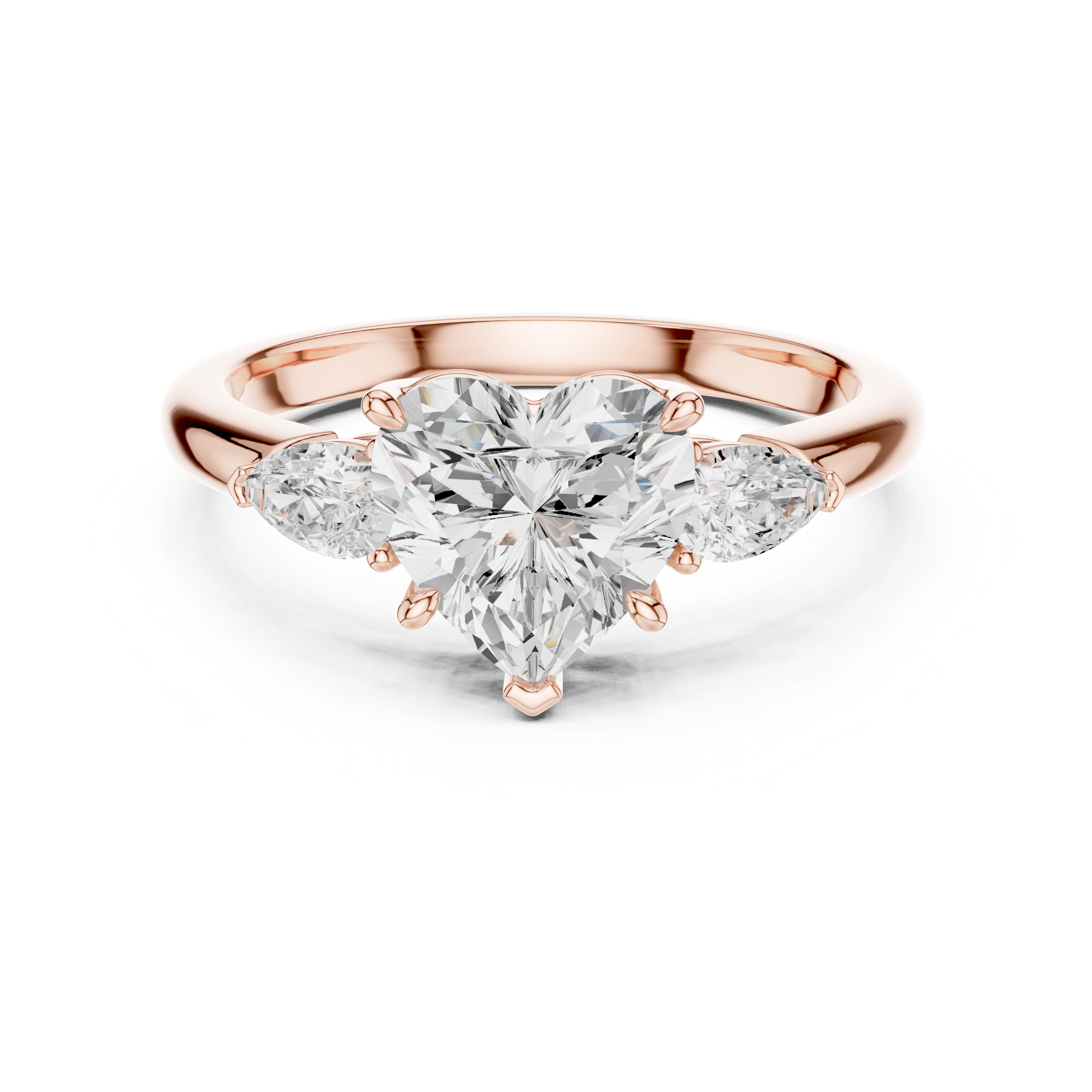 Heart Cut Three-Stone Diamond Engagement Ring