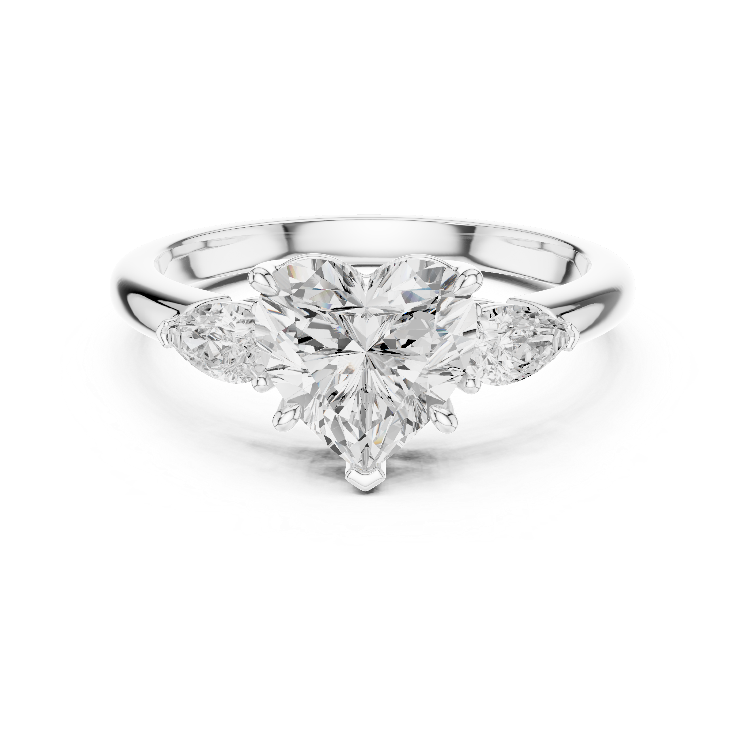 Heart Cut Three-Stone Diamond Engagement Ring