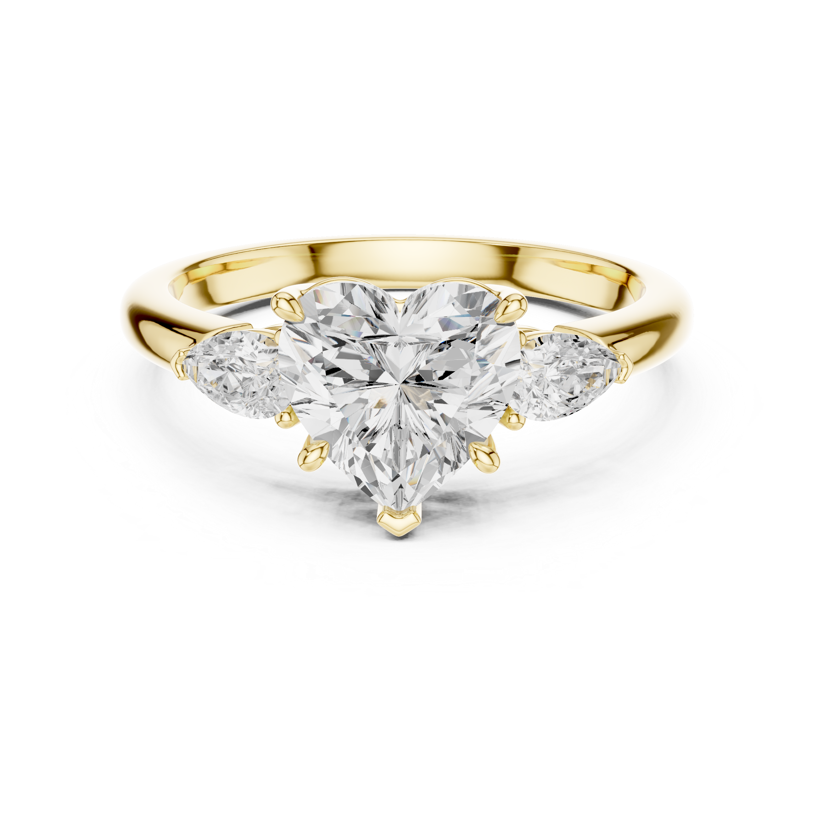 Heart Cut Three-Stone Diamond Engagement Ring