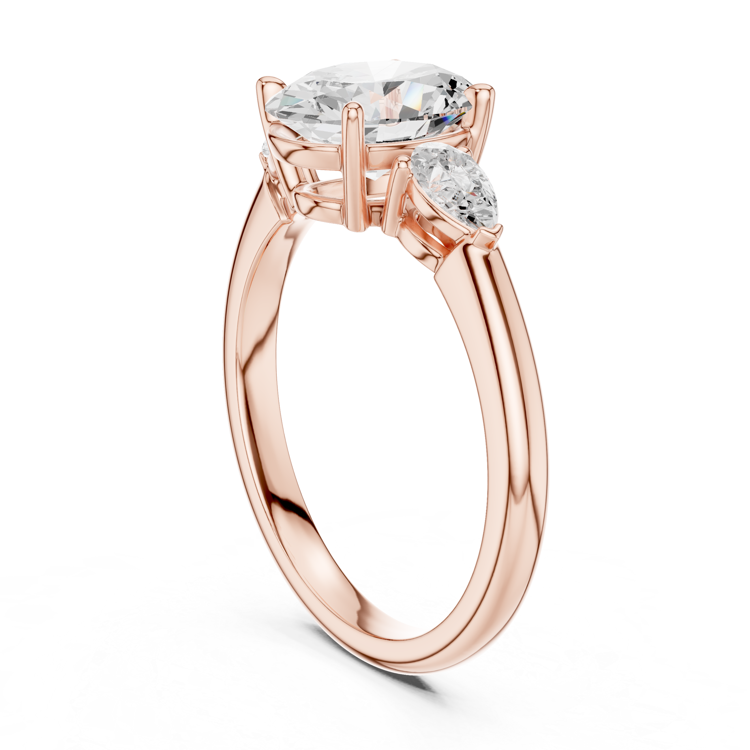 Oval Cut Three-Stone Diamond Engagement Ring