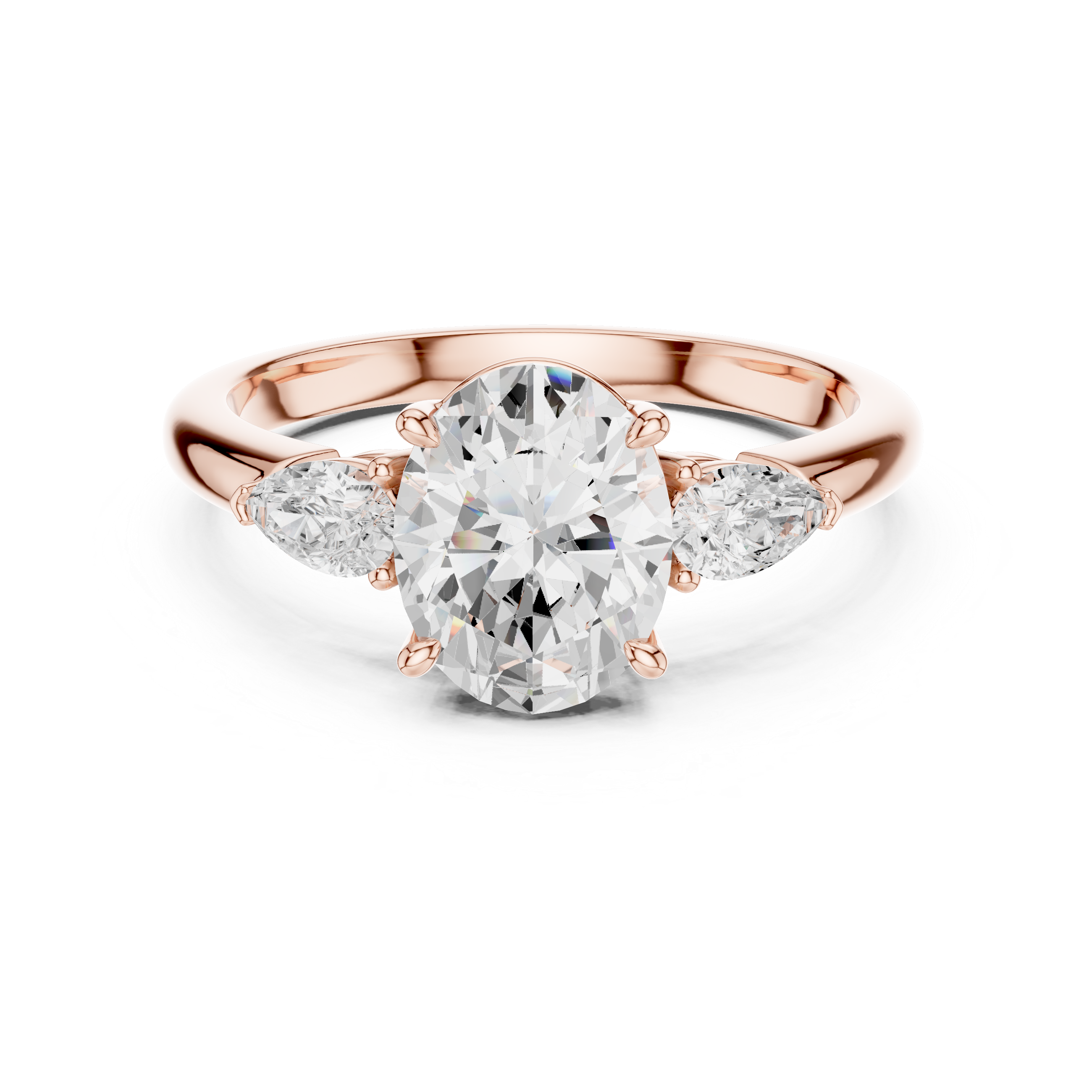 Oval Cut Three-Stone Diamond Engagement Ring
