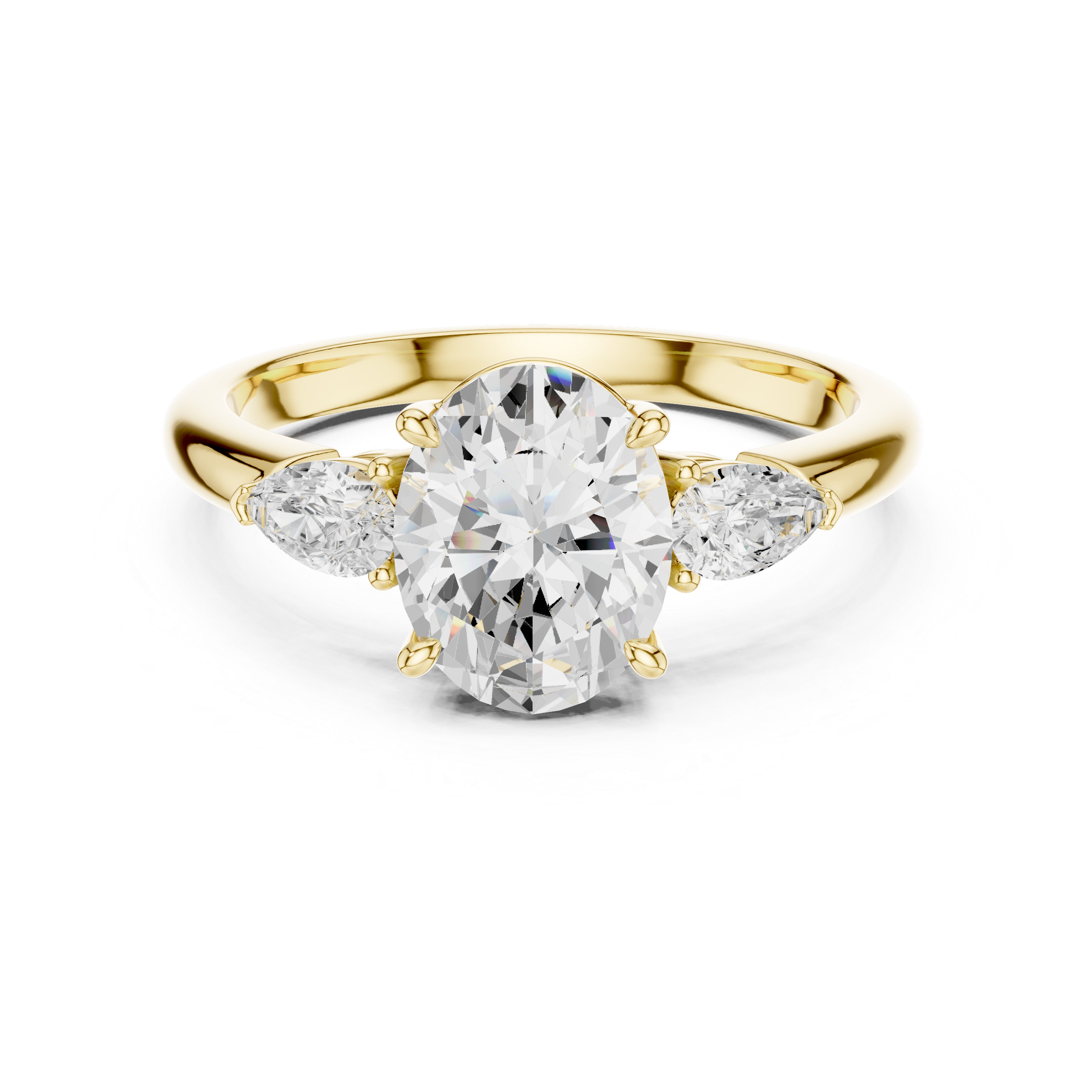 Oval Cut Three-Stone Diamond Engagement Ring