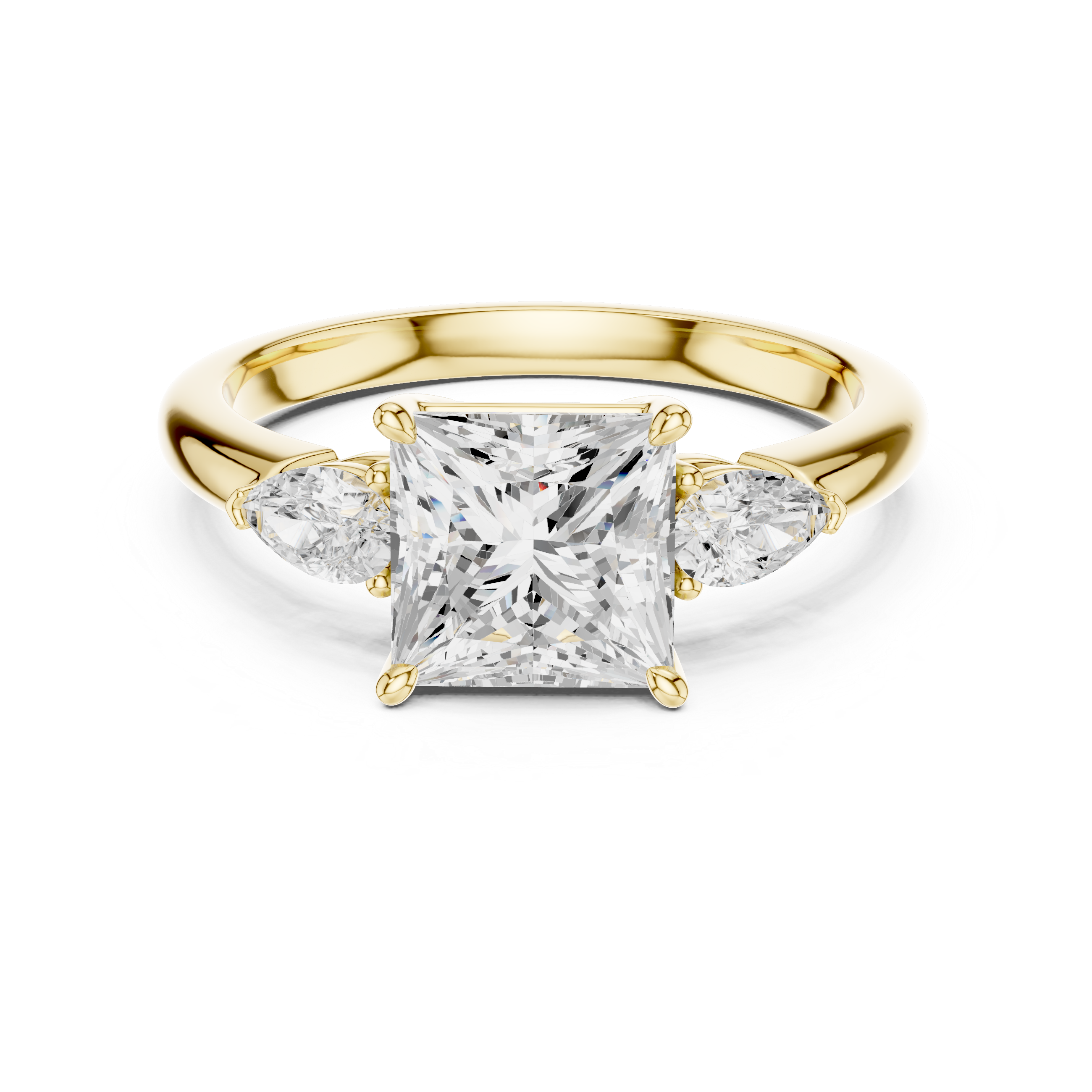 Princess Cut Three-Stone Diamond Engagement Ring