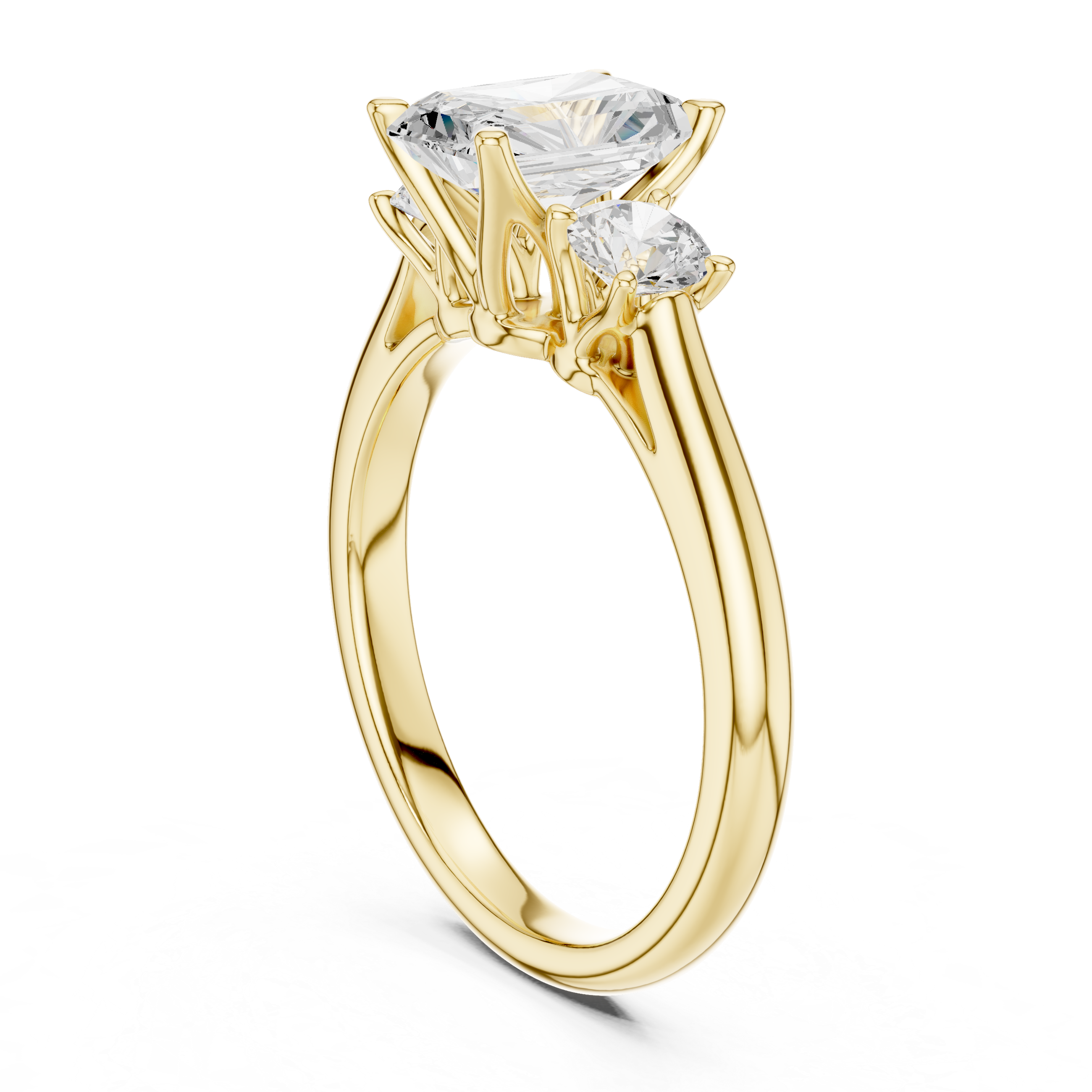 Radiant Cut Three-Stone Ring – Classic and Elegant Design