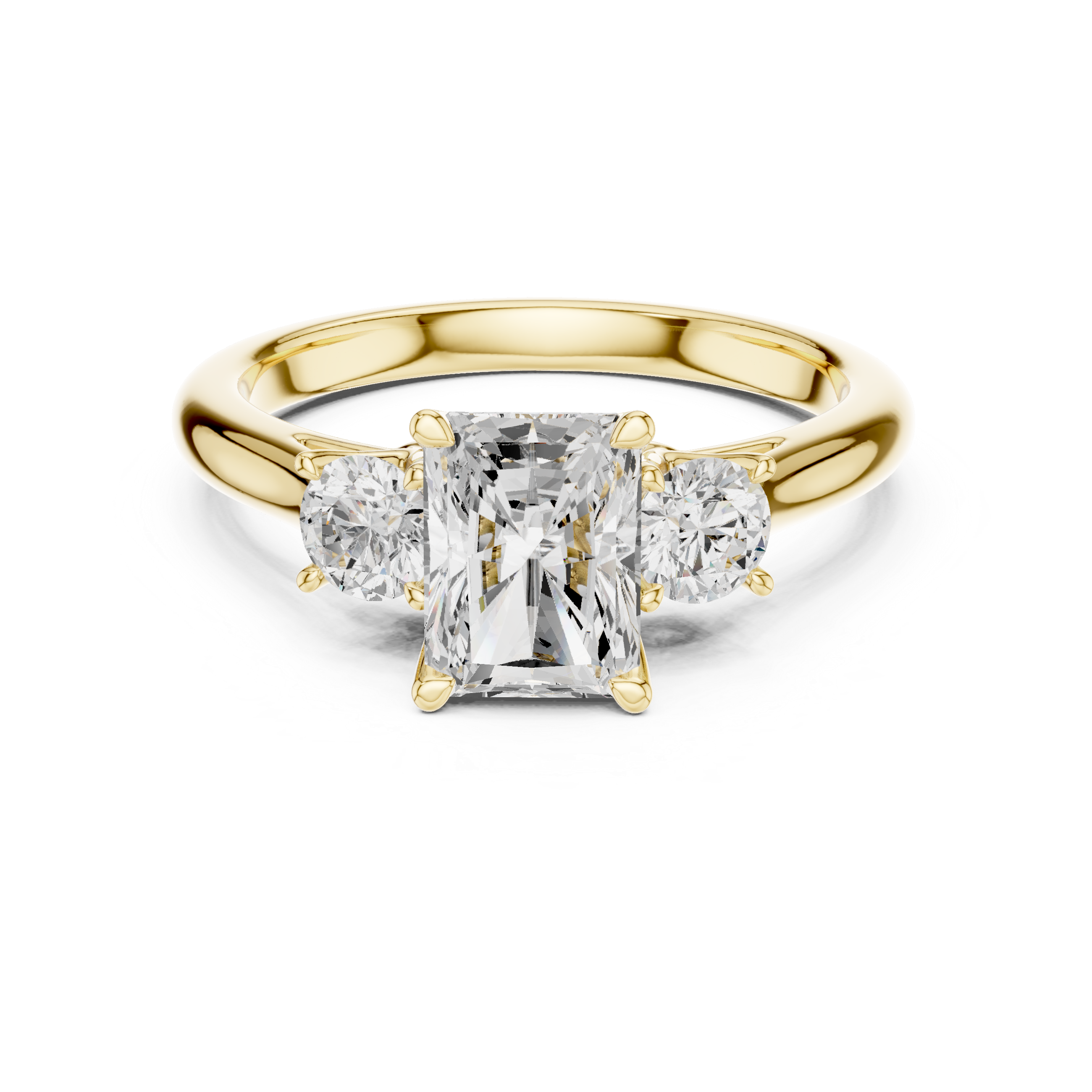 Radiant Cut Three-Stone Ring – Classic and Elegant Design