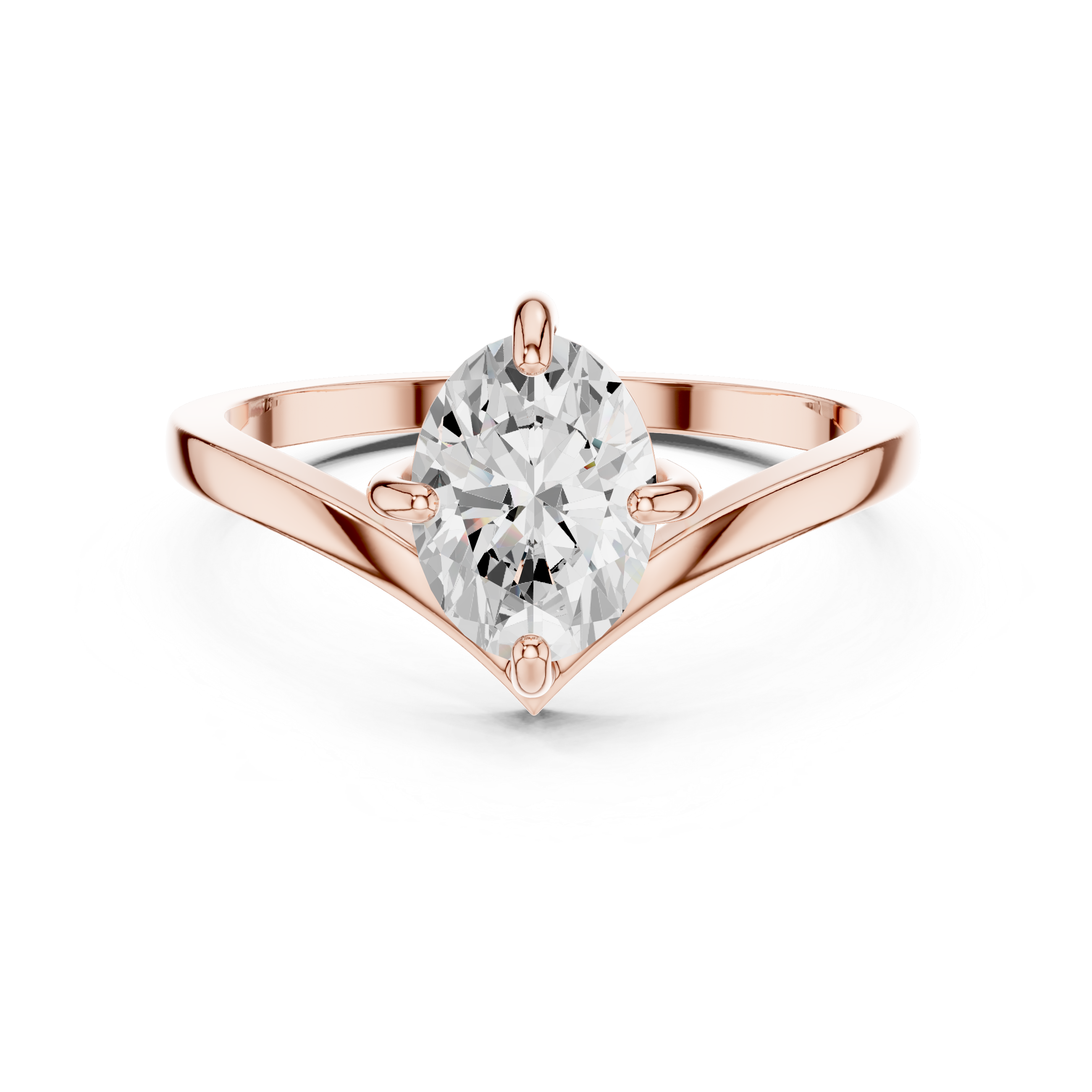 Marquise Cut Solitaire Engagement Ring – Minimalist V-Shank Promise Ring