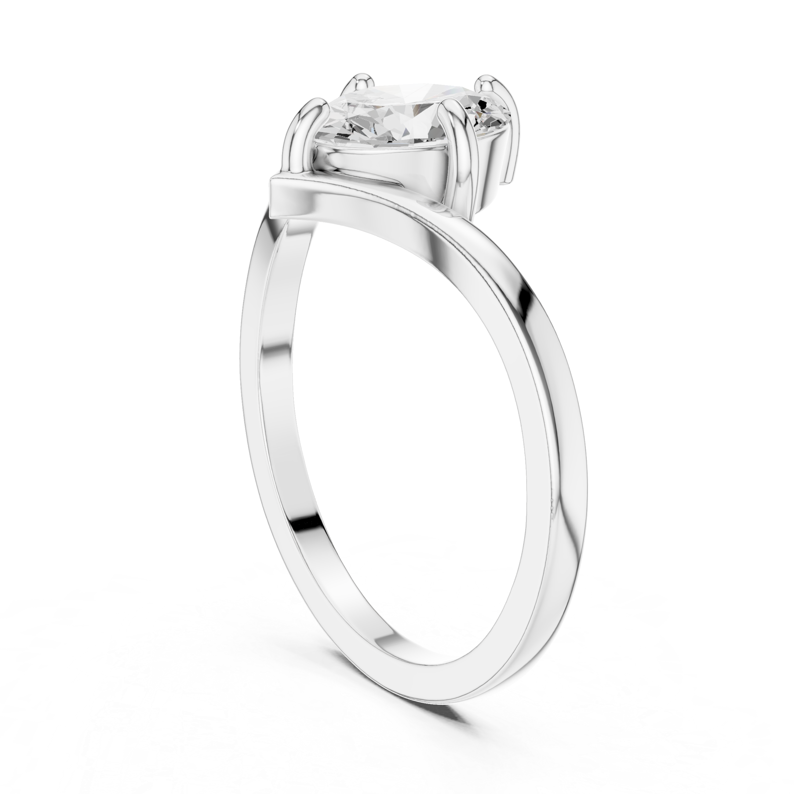 Marquise Cut Solitaire Engagement Ring – Minimalist V-Shank Promise Ring
