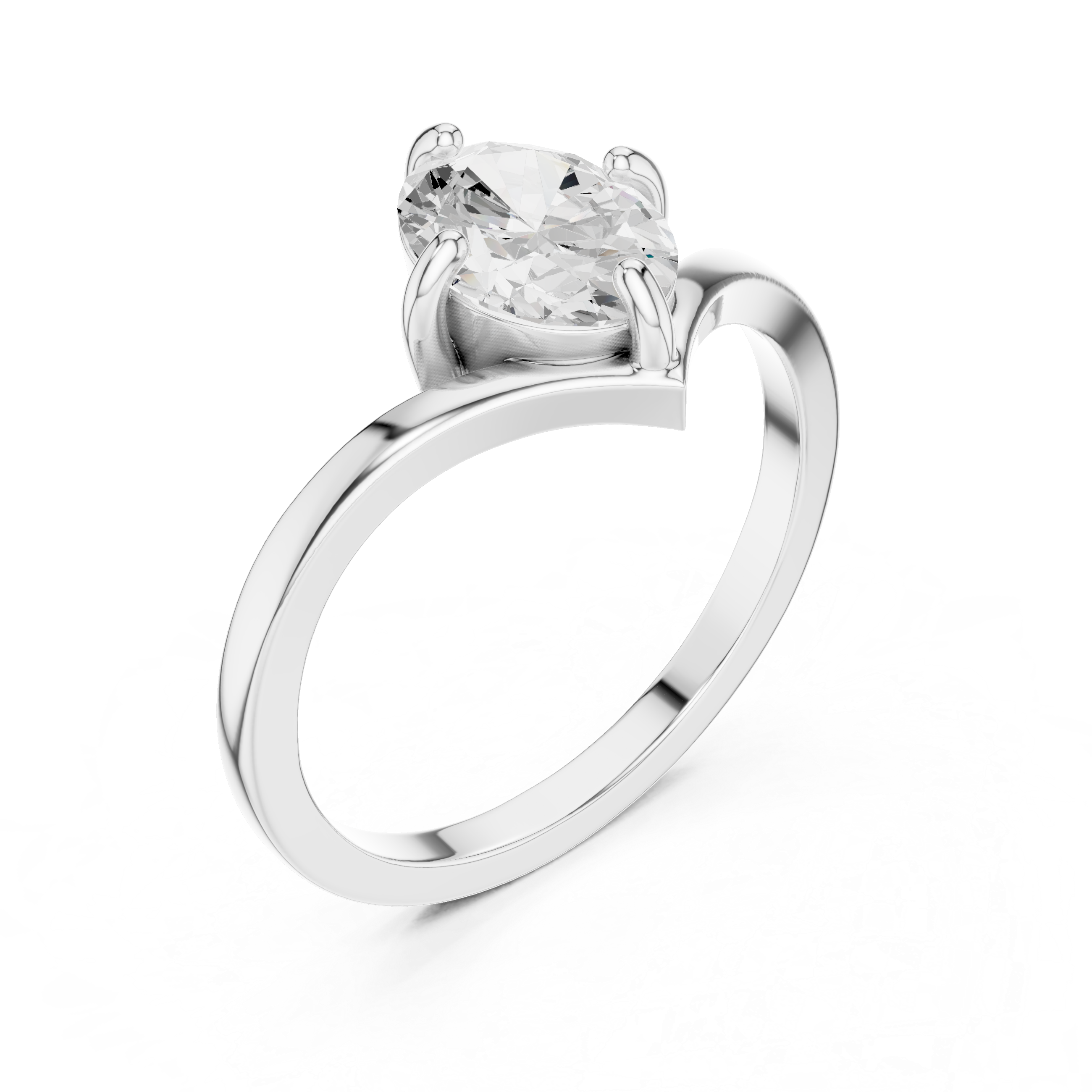 Marquise Cut Solitaire Engagement Ring – Minimalist V-Shank Promise Ring