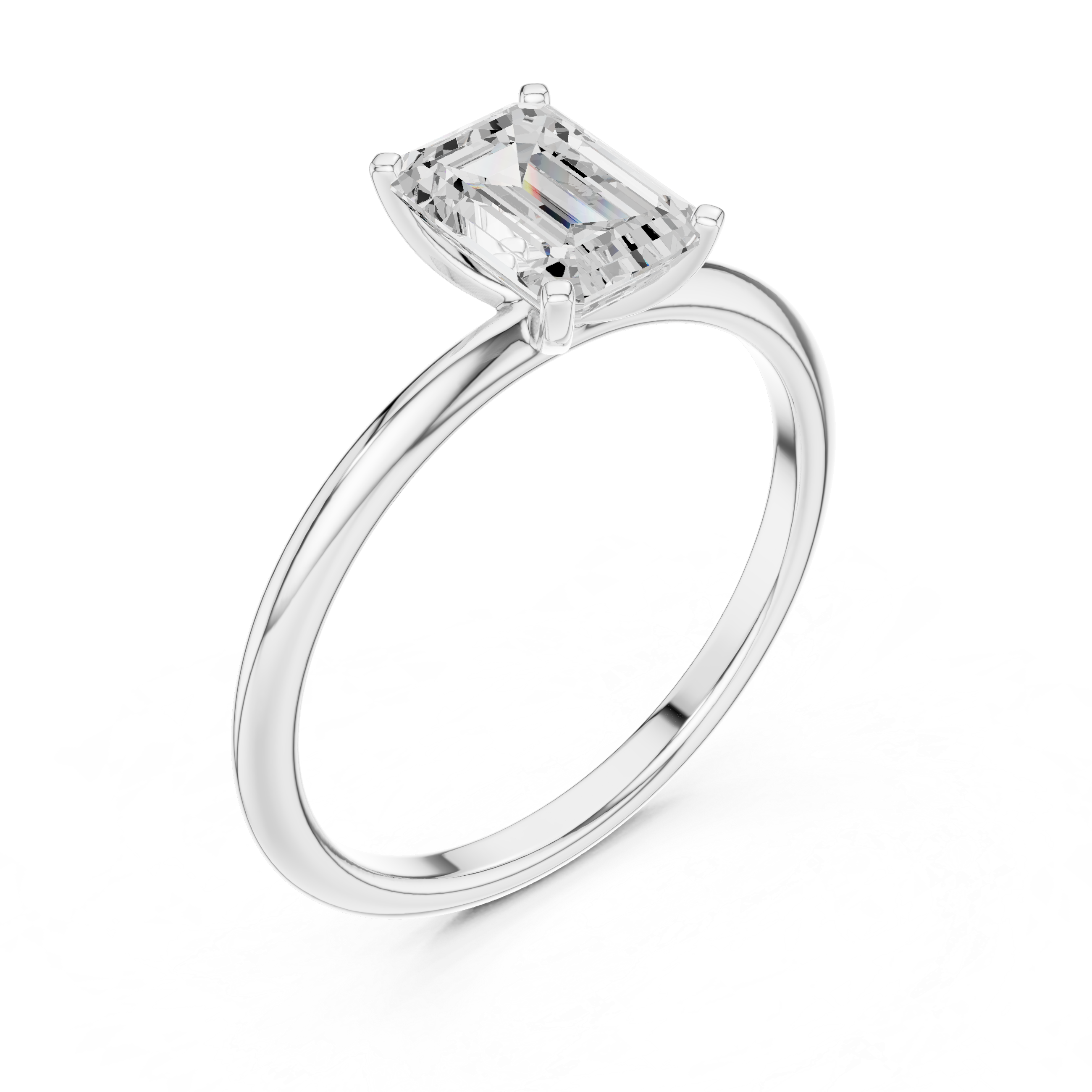 Classic Emerald Cut Solitaire Engagement Ring