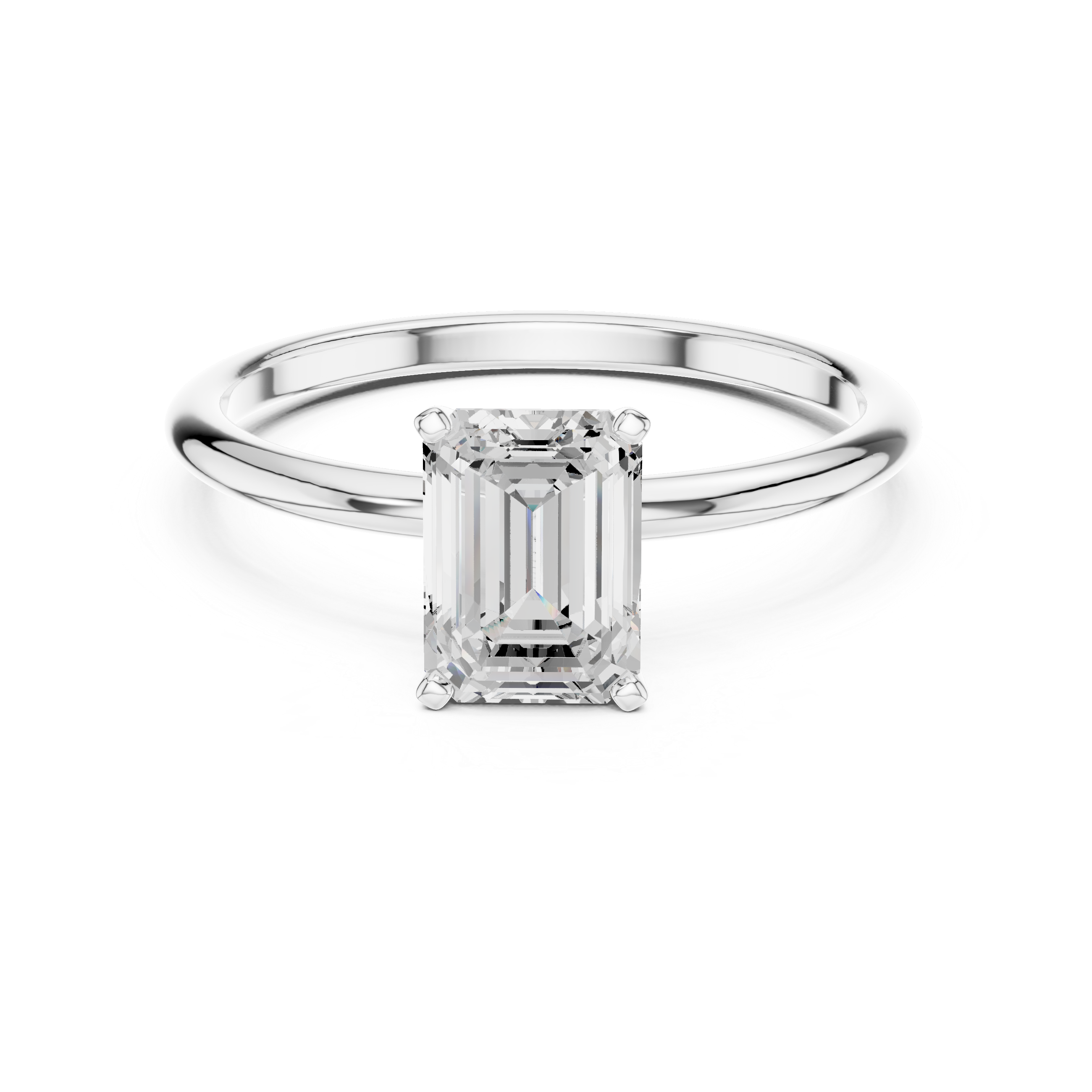 Classic Emerald Cut Solitaire Engagement Ring