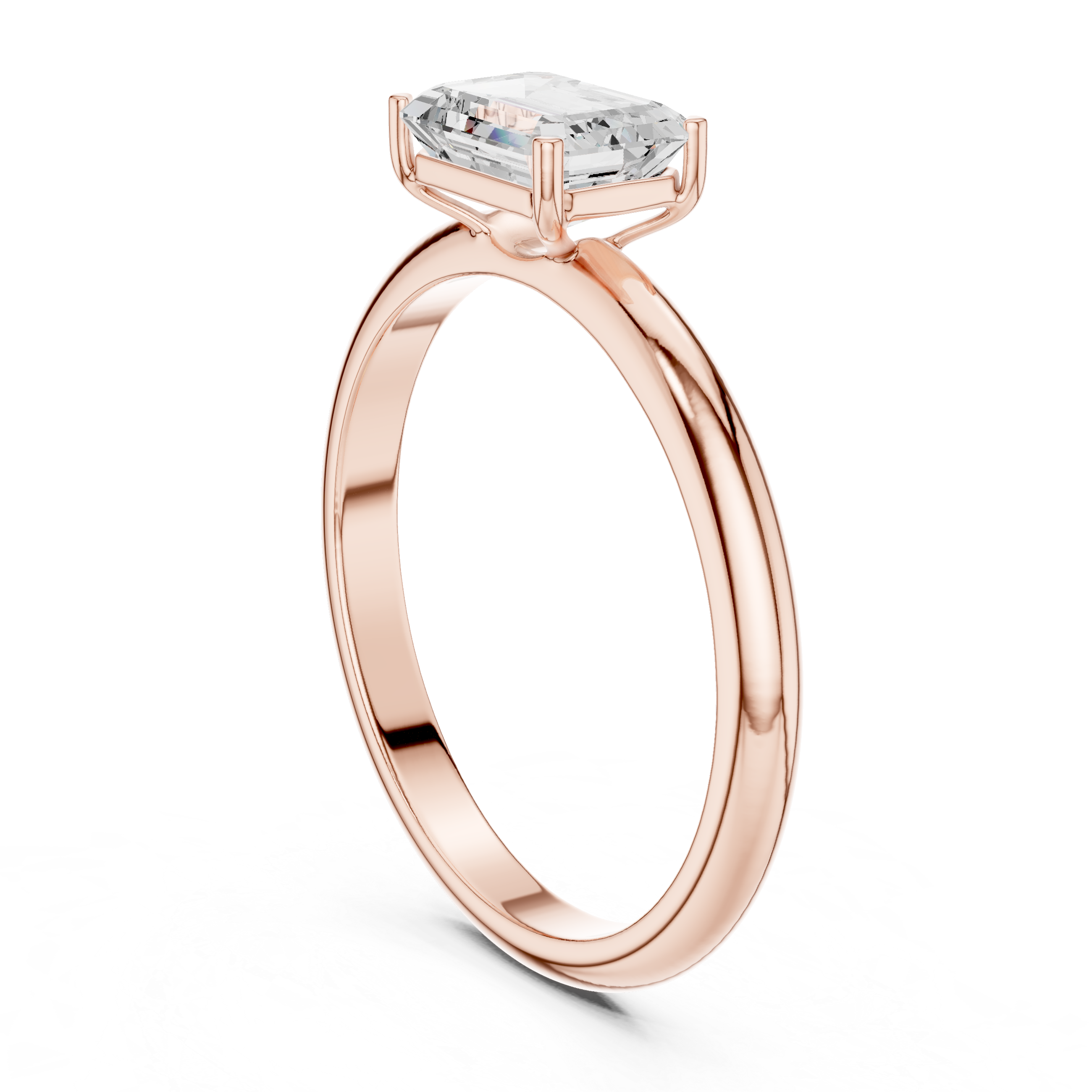 Minimalist Emerald Cut Solitaire Engagement Ring