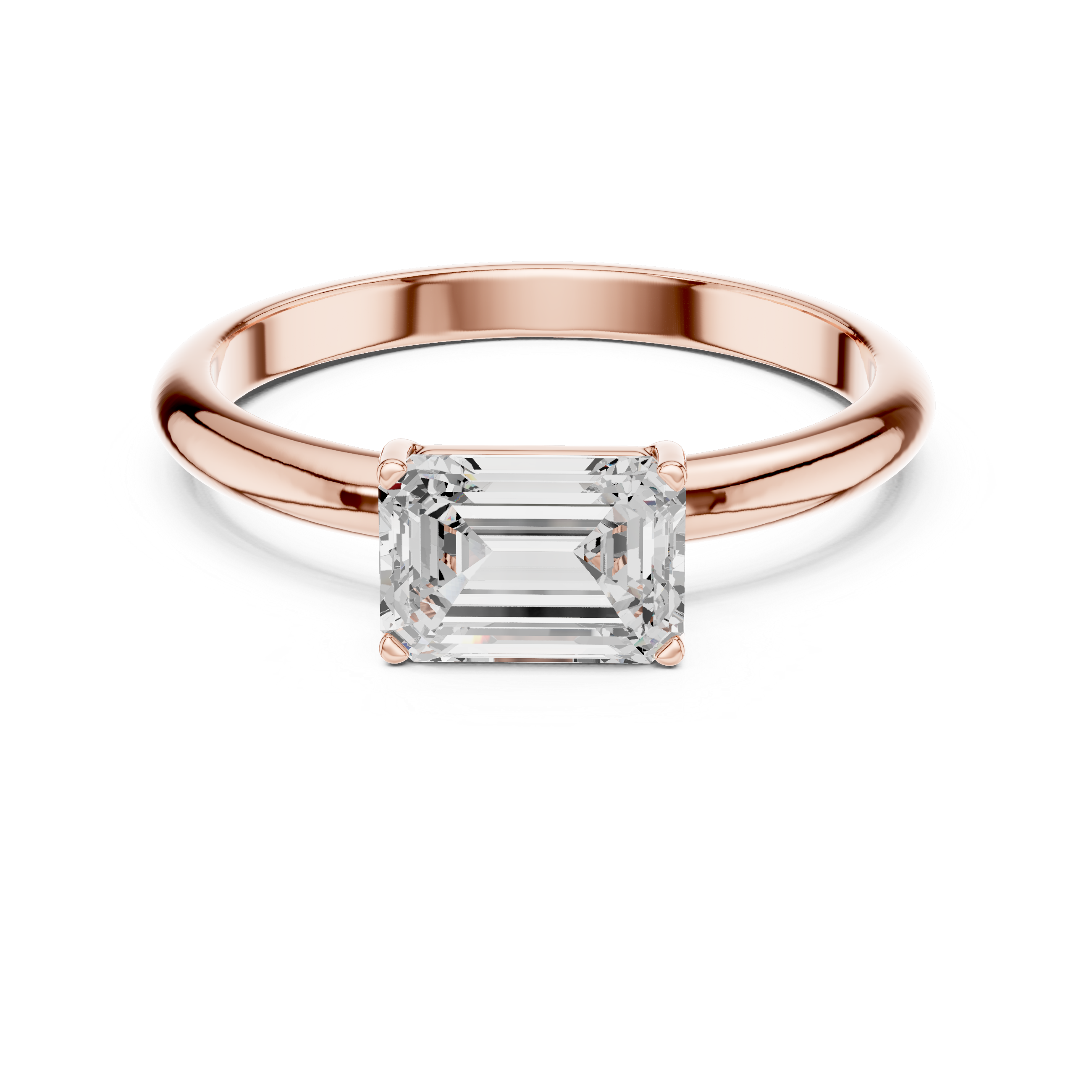 Minimalist Emerald Cut Solitaire Engagement Ring