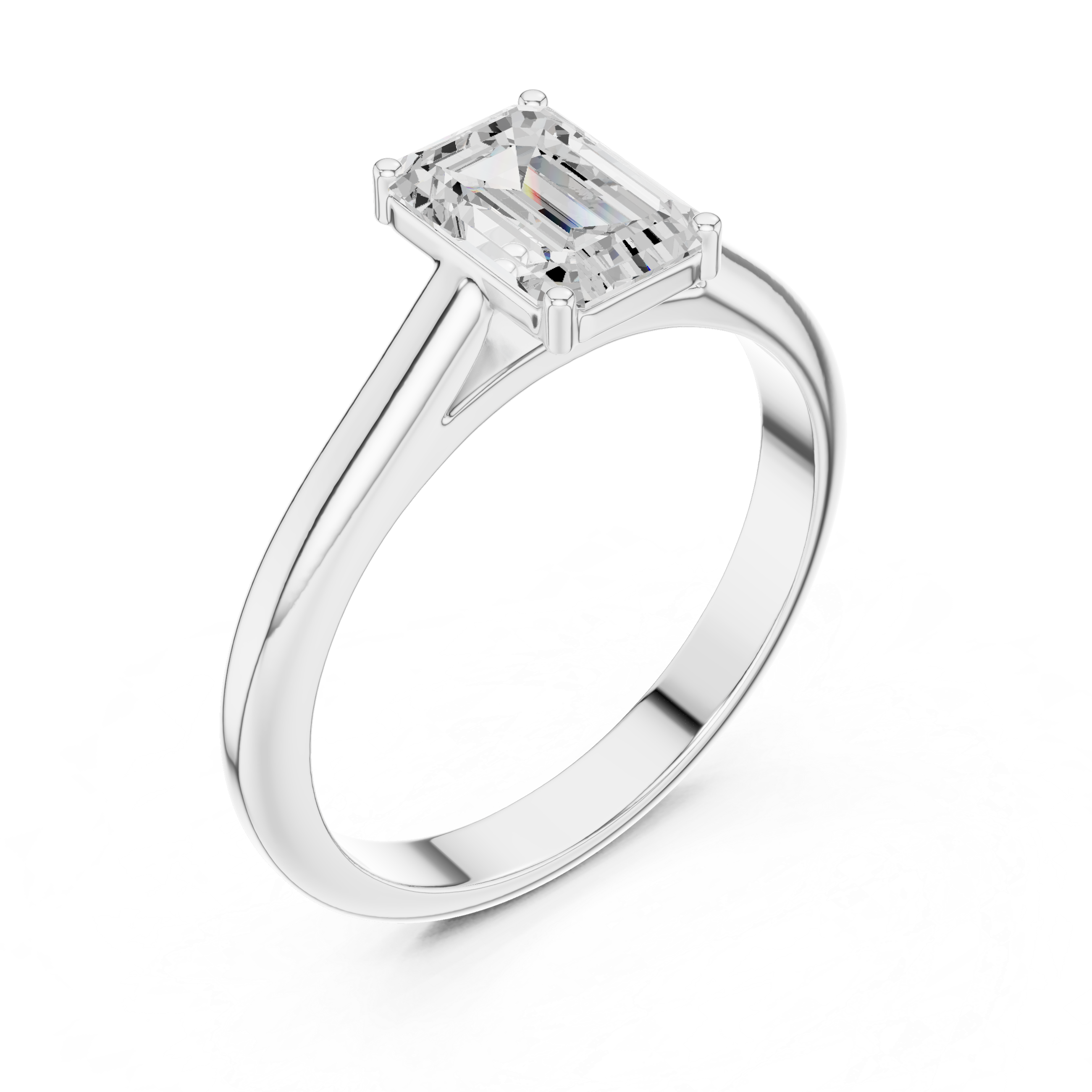 Classic Emerald Cut Solitaire Engagement Ring