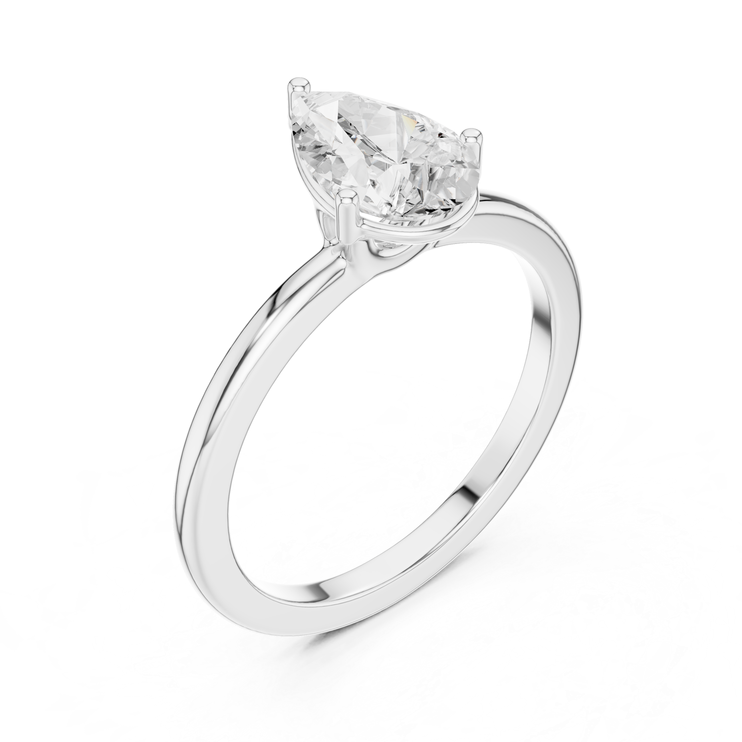 Classic Pear Cut Solitaire Engagement Ring