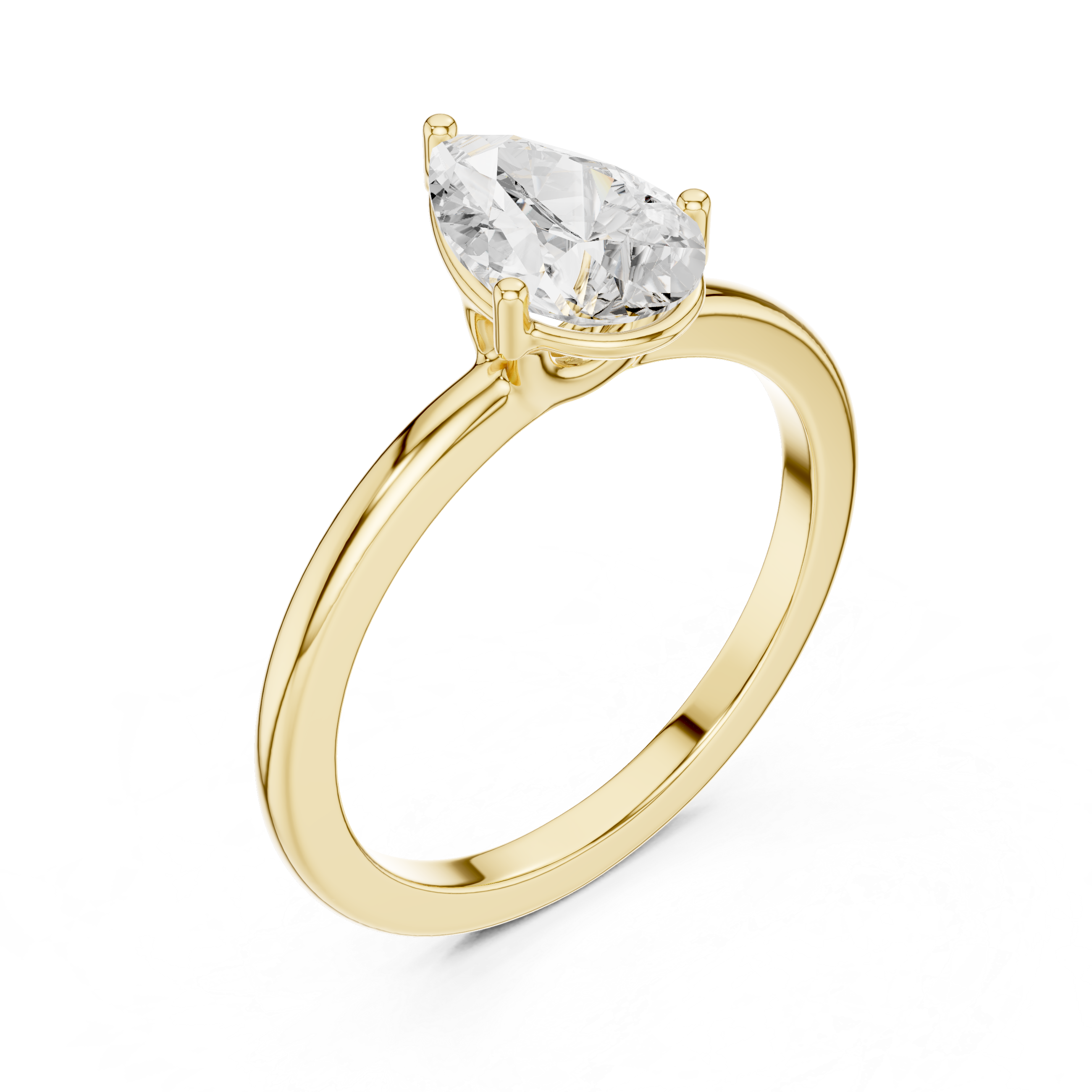 Classic Pear Cut Solitaire Engagement Ring